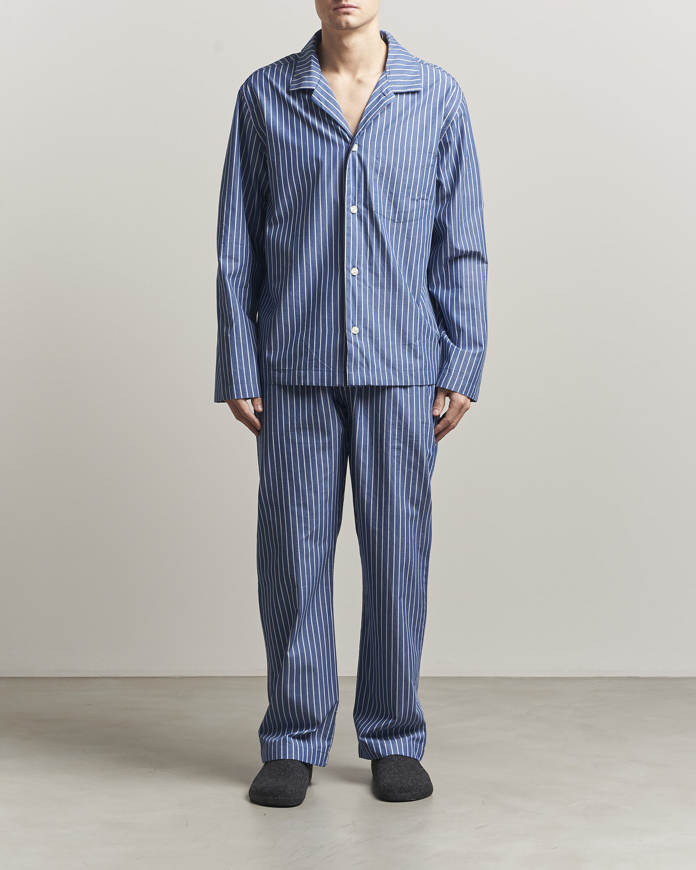 Men | Pyjamas & Robes | GANT | Striped Poplin Pyjama Set Deep Cobalt