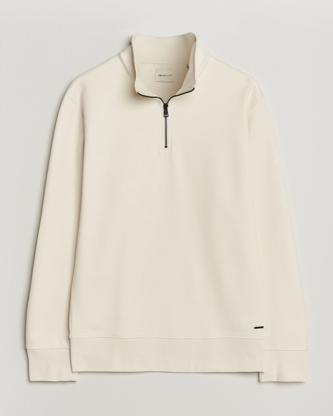 Men | Sweaters & Knitwear | GANT | Interlock Half Zip Creamed White