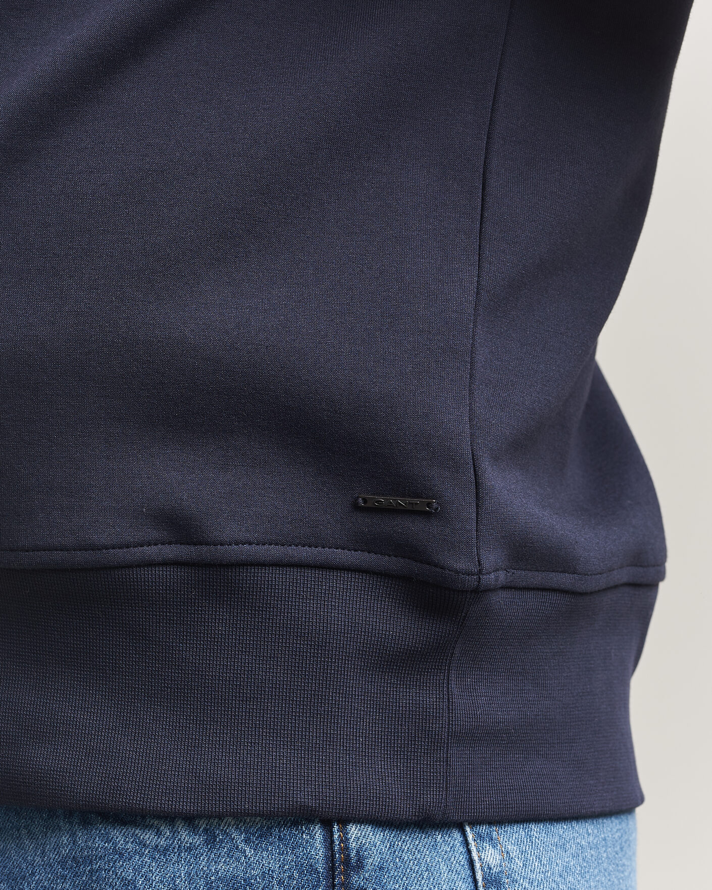 Men | Sweaters & Knitwear | GANT | Interlock Half Zip Evening Blue