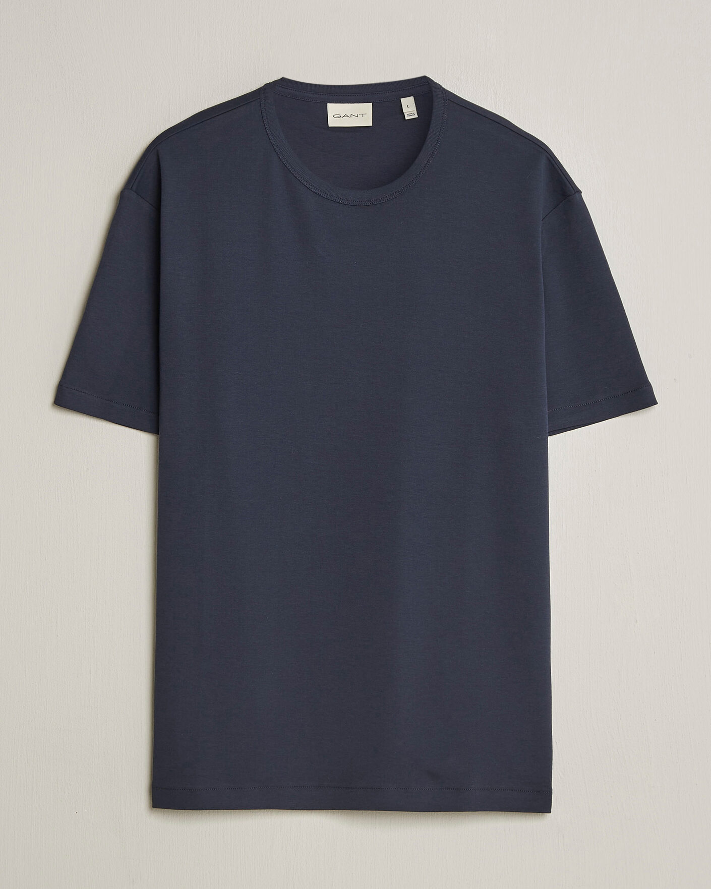 Men | T-Shirts | GANT | Interlock Crew Neck T-Shirt Evening Blue