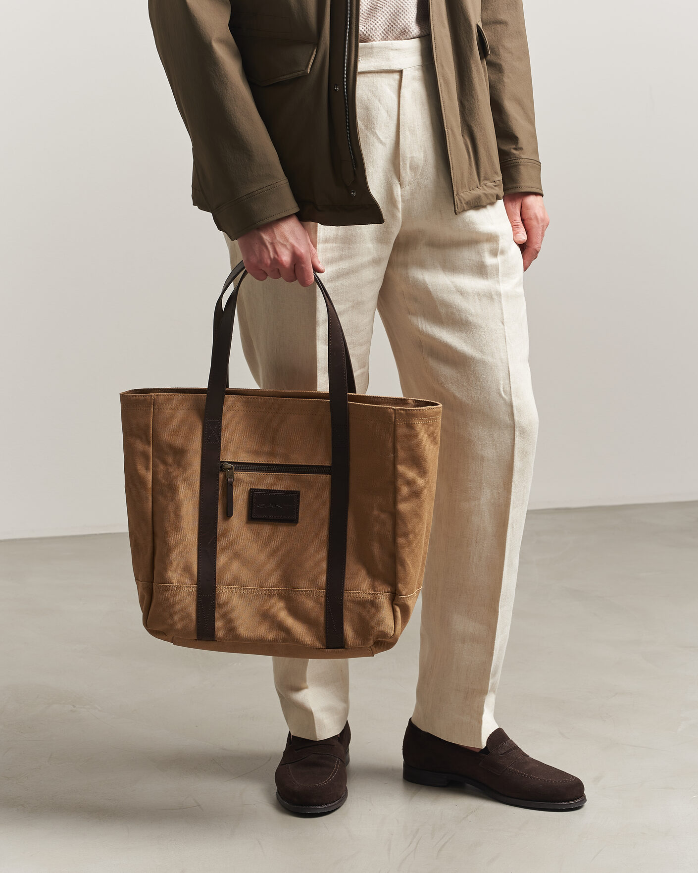 Men | Bags | Gant | Washed Canvas Tote Bag Warm Khaki