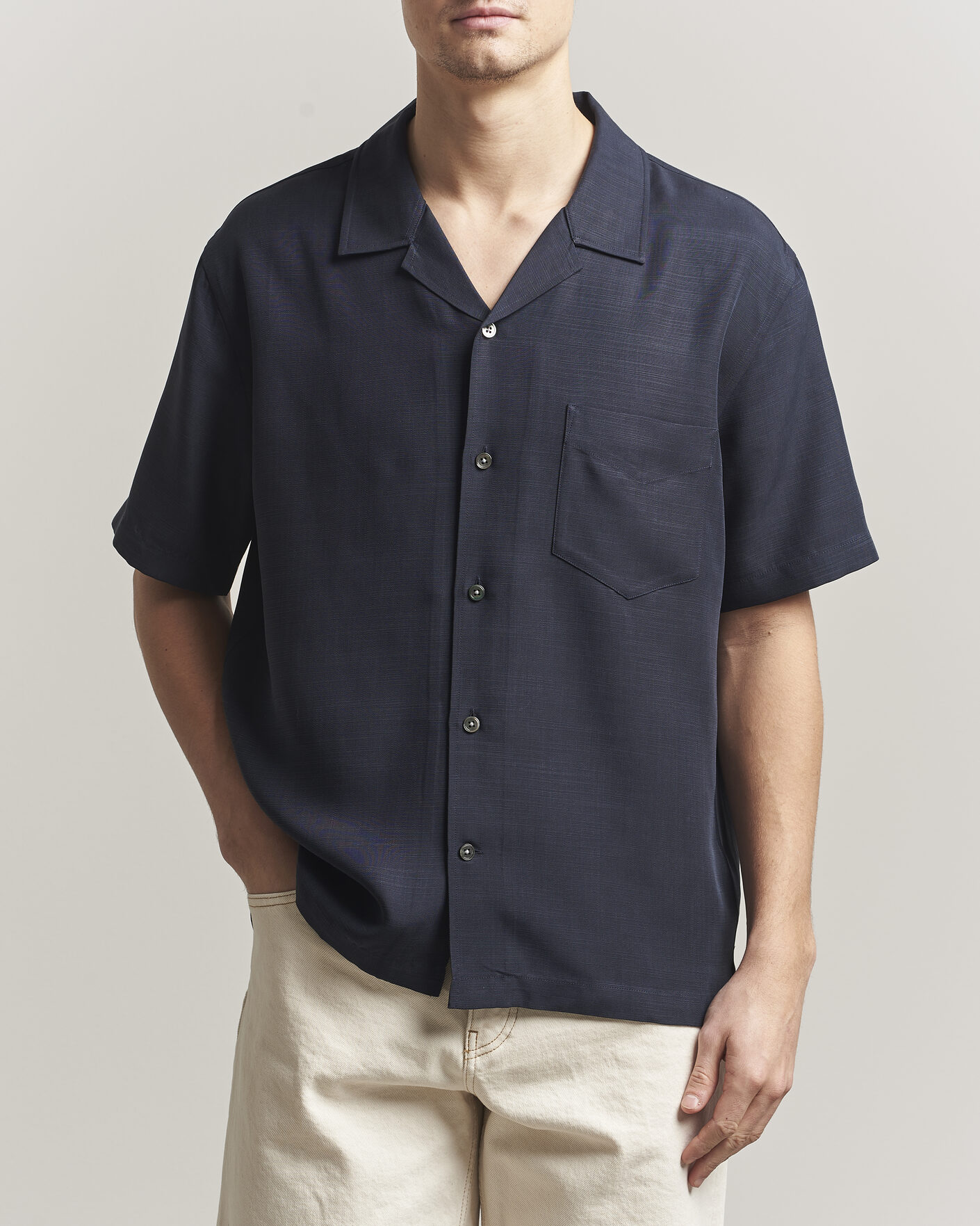Men | Shirts | GANT | Regular Fit Lyocell Resort Shirt Evening Blue