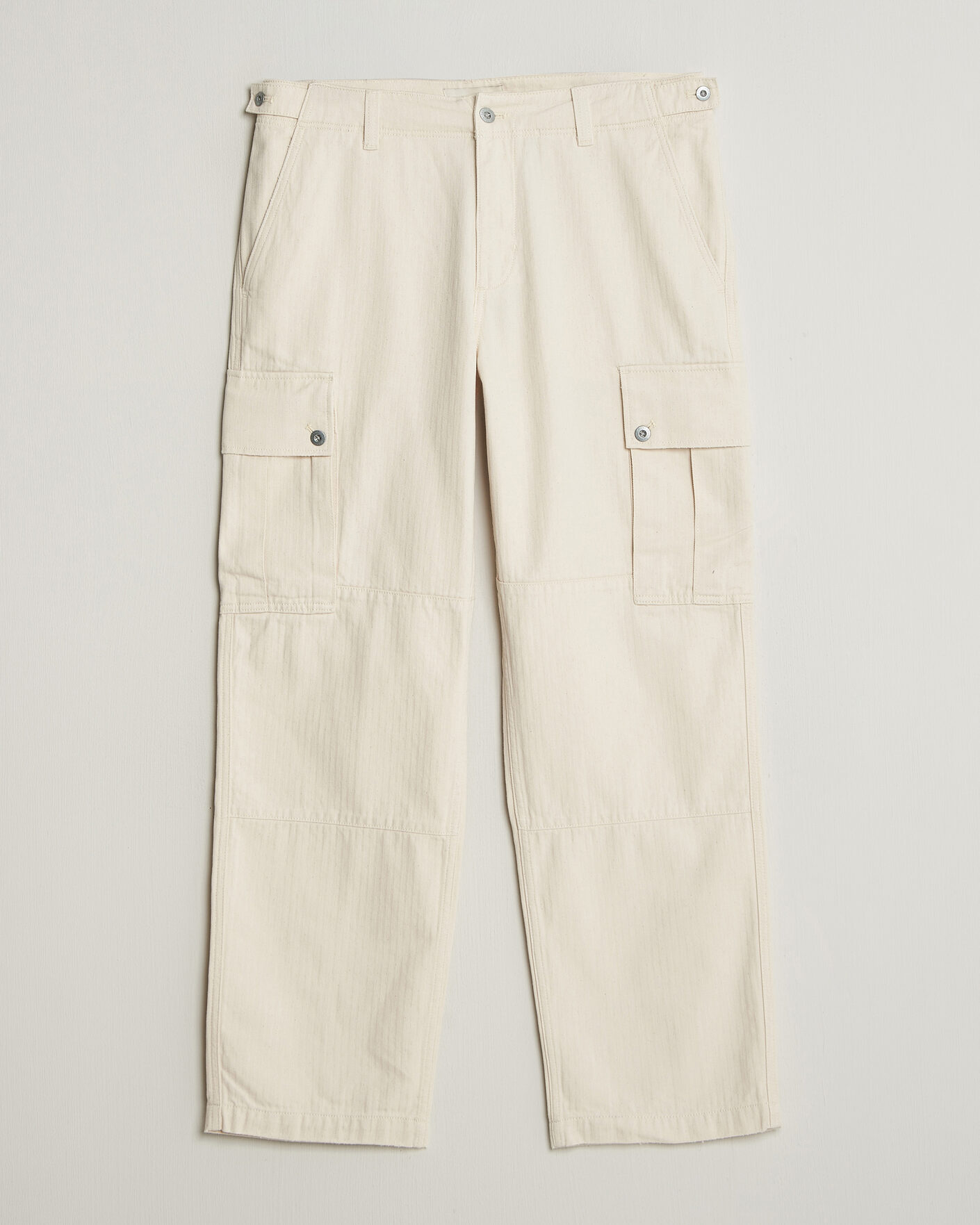 Men | Trousers | Gant | Relaxed Fit Herringbone Cargo Pants Creamed White