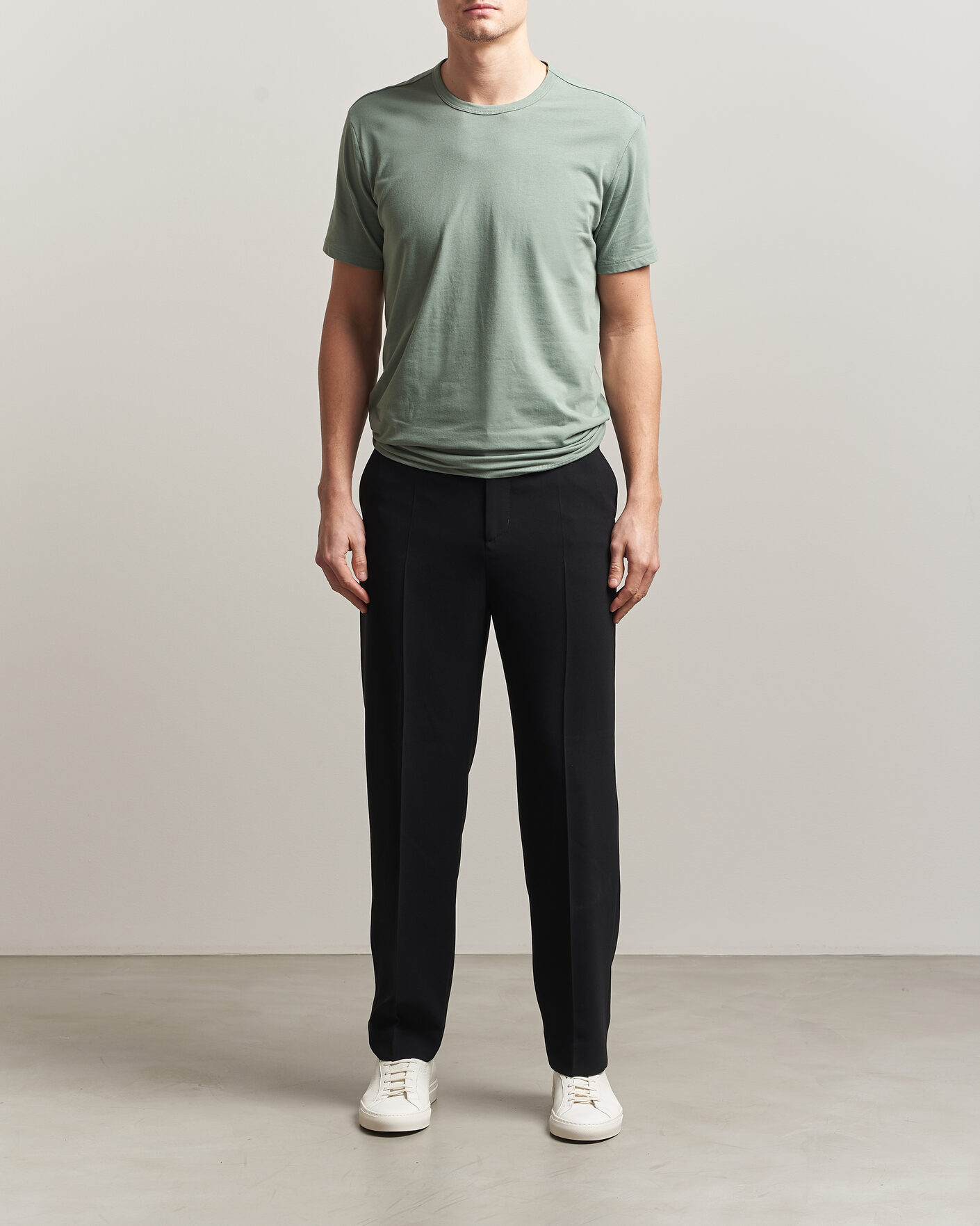 Men | T-Shirts | Calvin Klein | 3-Pack Cotton Stretch Crew Neck T-Shirt Black/Grey/Green