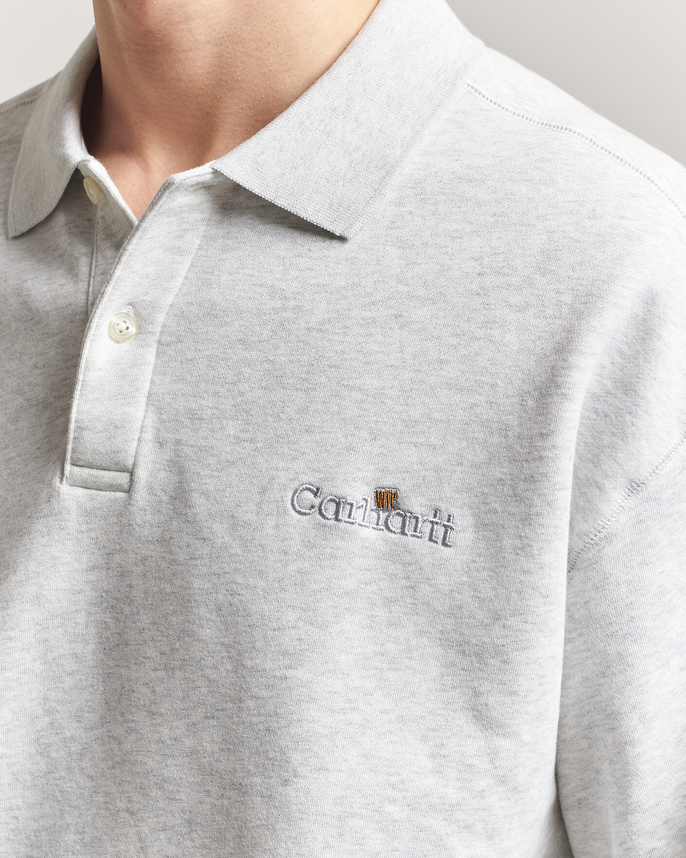 Men | Sweaters & Knitwear | Carhartt WIP | WIP Label Polo Sweatshirt Ash Heather