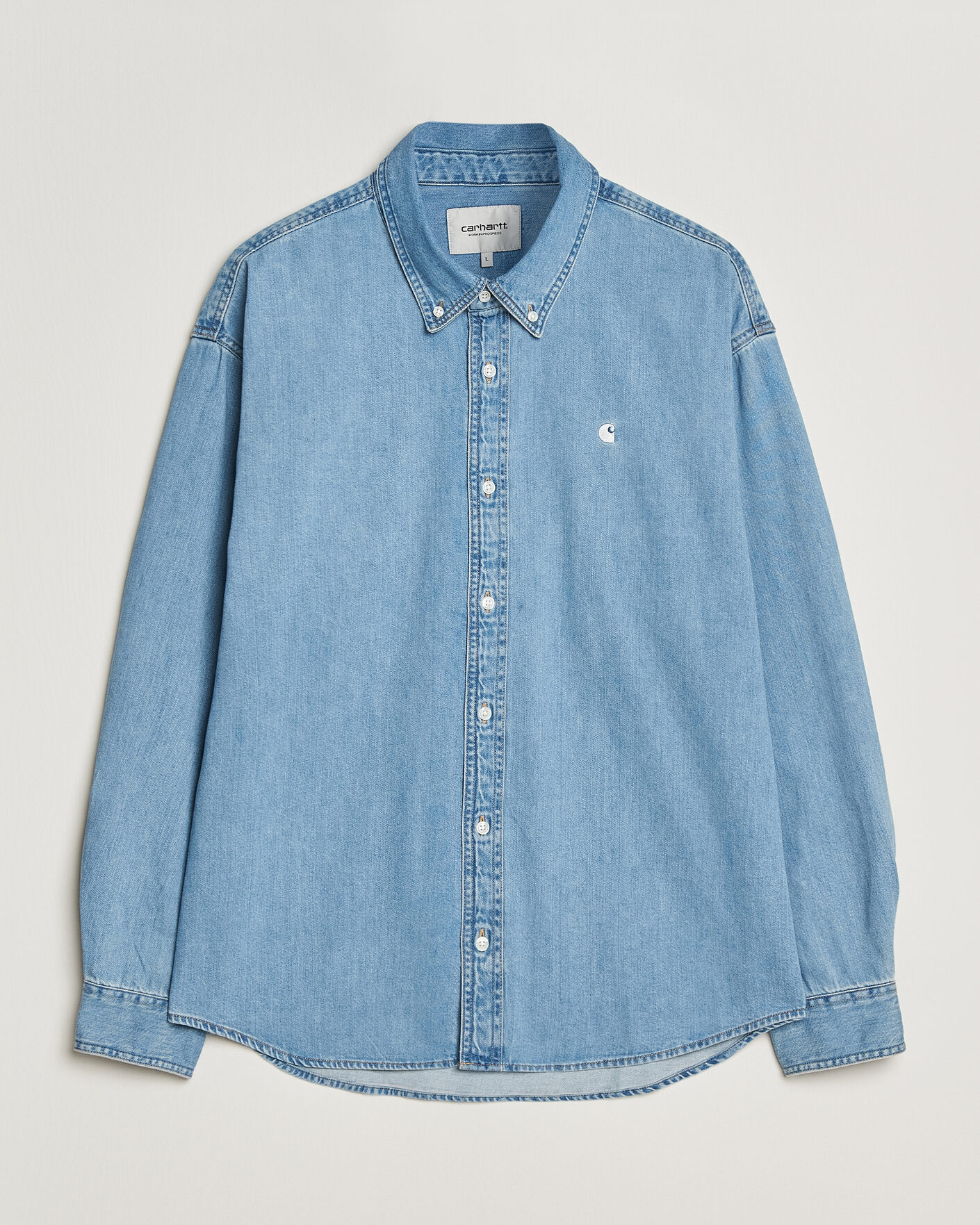 Men | Shirts | Carhartt WIP | Lucas Denim Shirt Blue Bleached