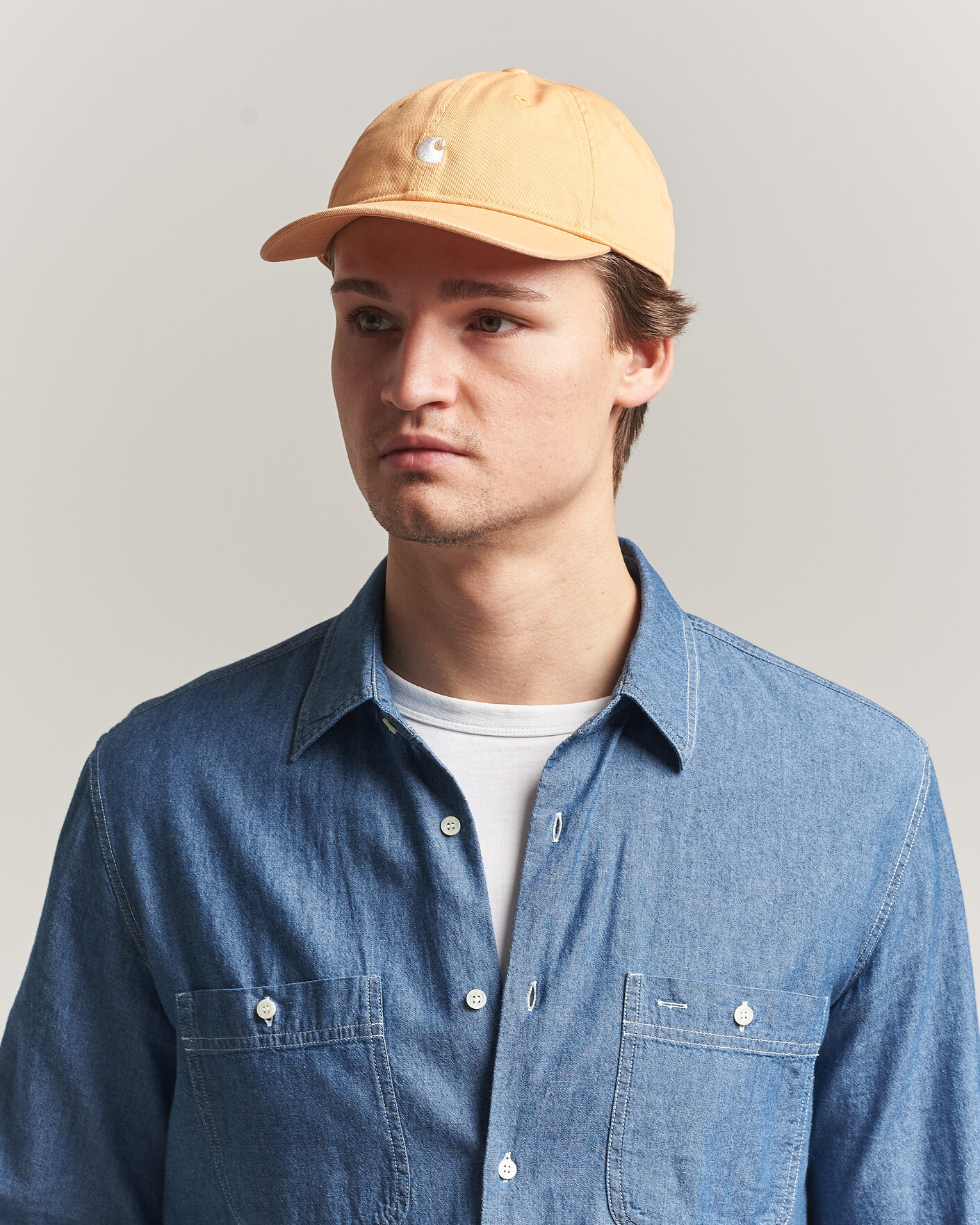 Carhartt WIP Madison Logo Cap Gentle Orange at CareOfCarl.com