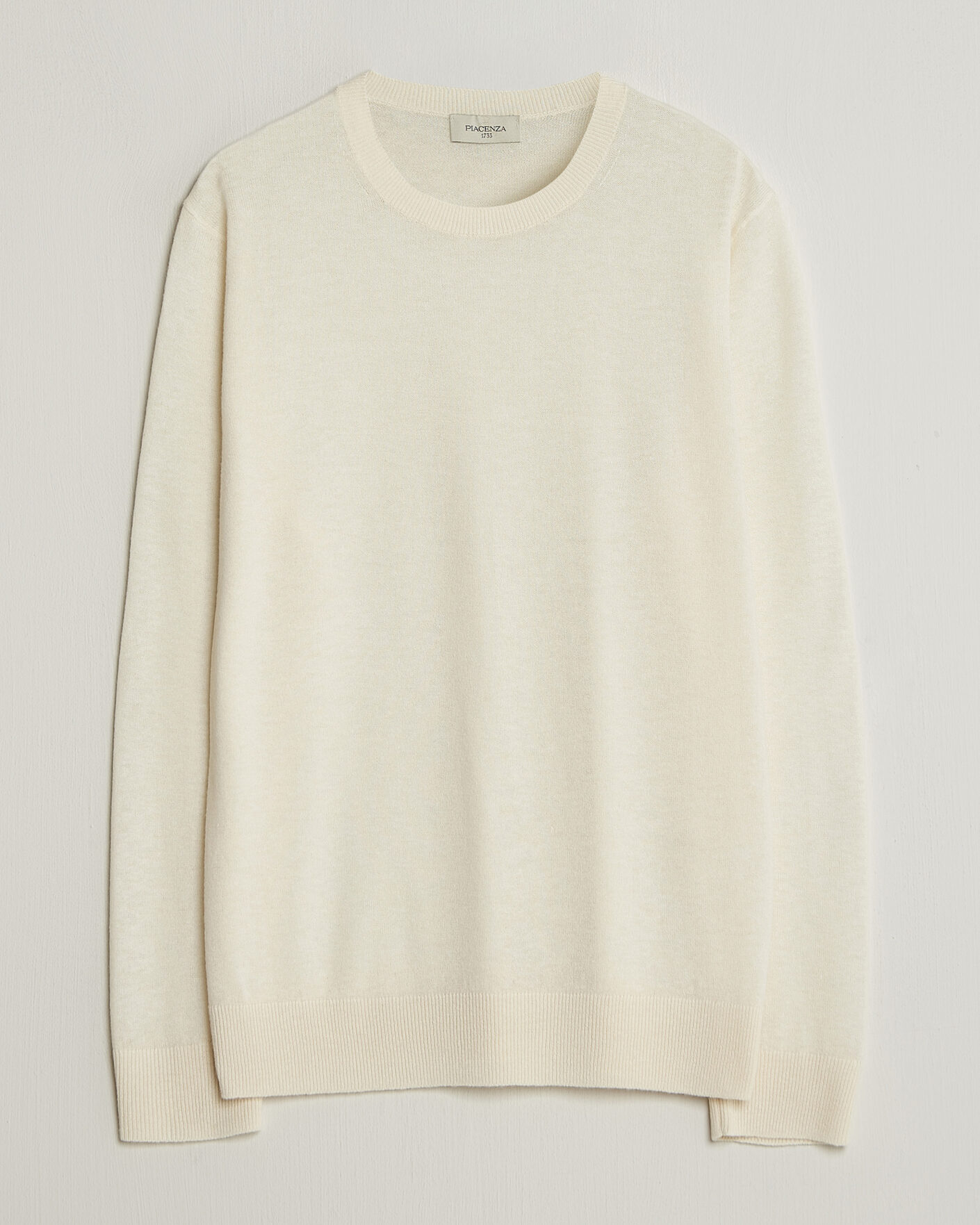 Men | Sweaters & Knitwear | Piacenza Cashmere | Soft Silk/Cashmere Crew Neck  Off White