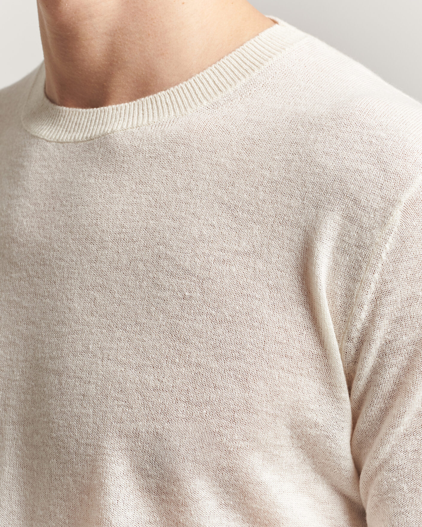 Men | Sweaters & Knitwear | Piacenza Cashmere | Soft Silk/Cashmere Crew Neck  Off White