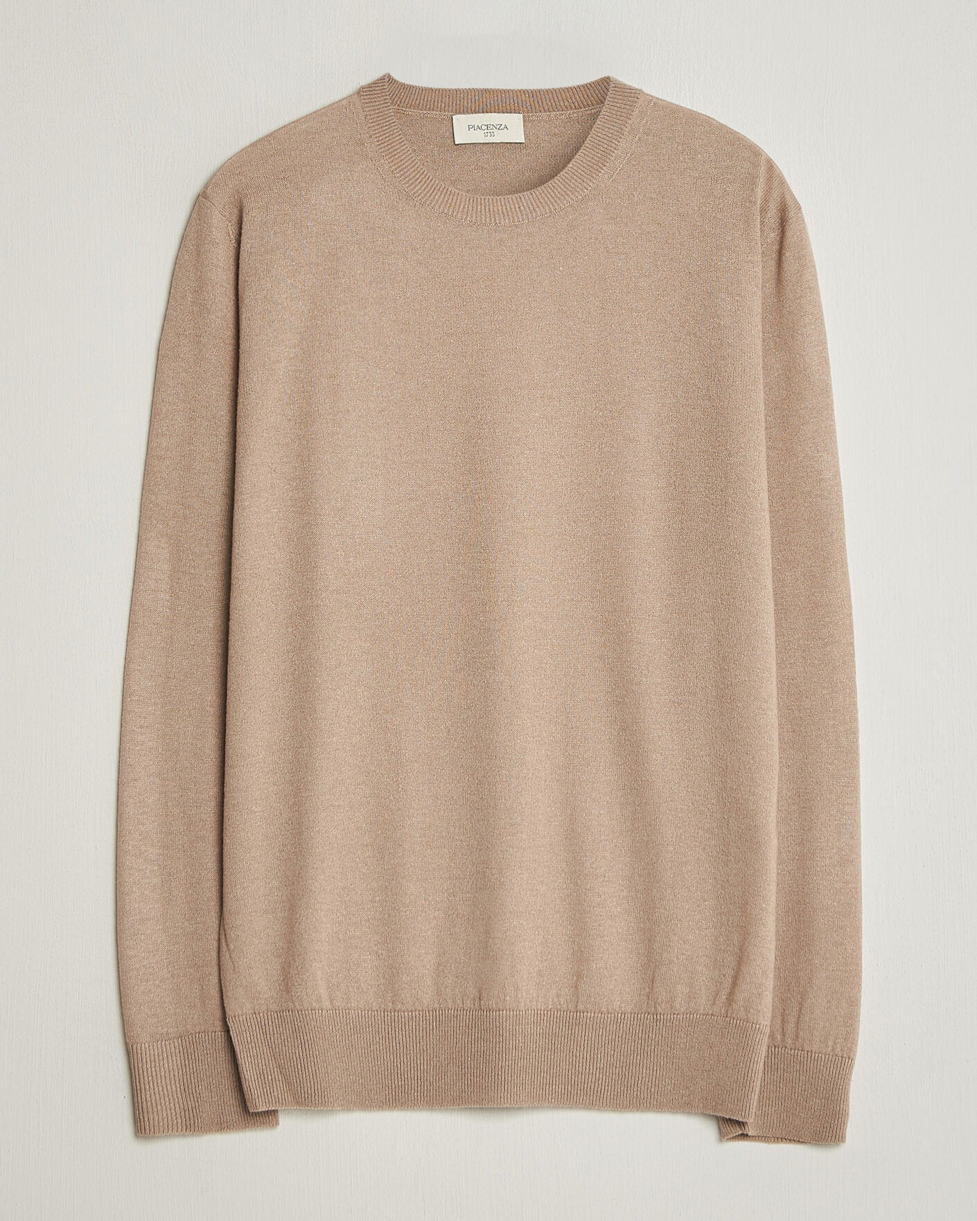 Men | Sweaters & Knitwear | Piacenza Cashmere | Soft Silk/Cashmere Crew Neck  Beige