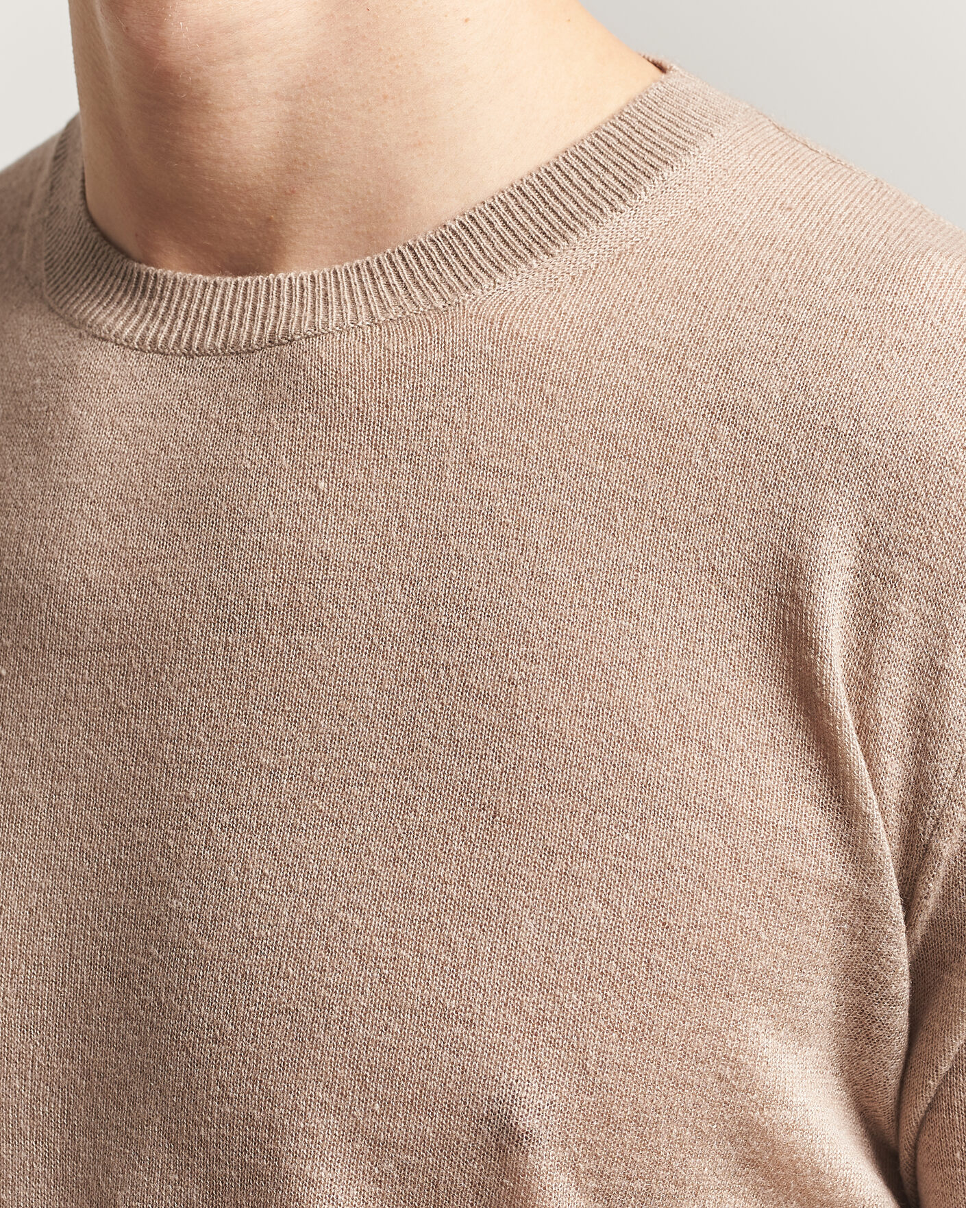 Men | Sweaters & Knitwear | Piacenza Cashmere | Soft Silk/Cashmere Crew Neck  Beige