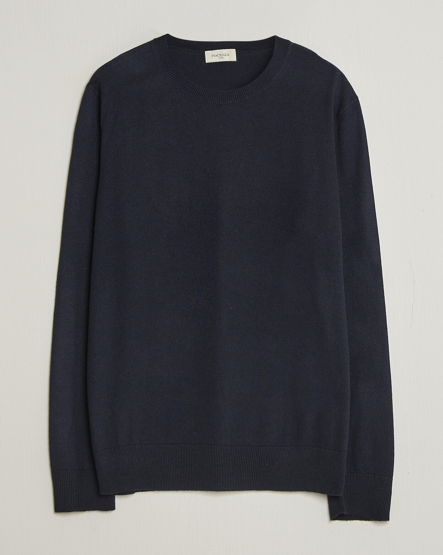 Men | Sweaters & Knitwear | Piacenza Cashmere | Soft Silk/Cashmere Crew Neck  Navy