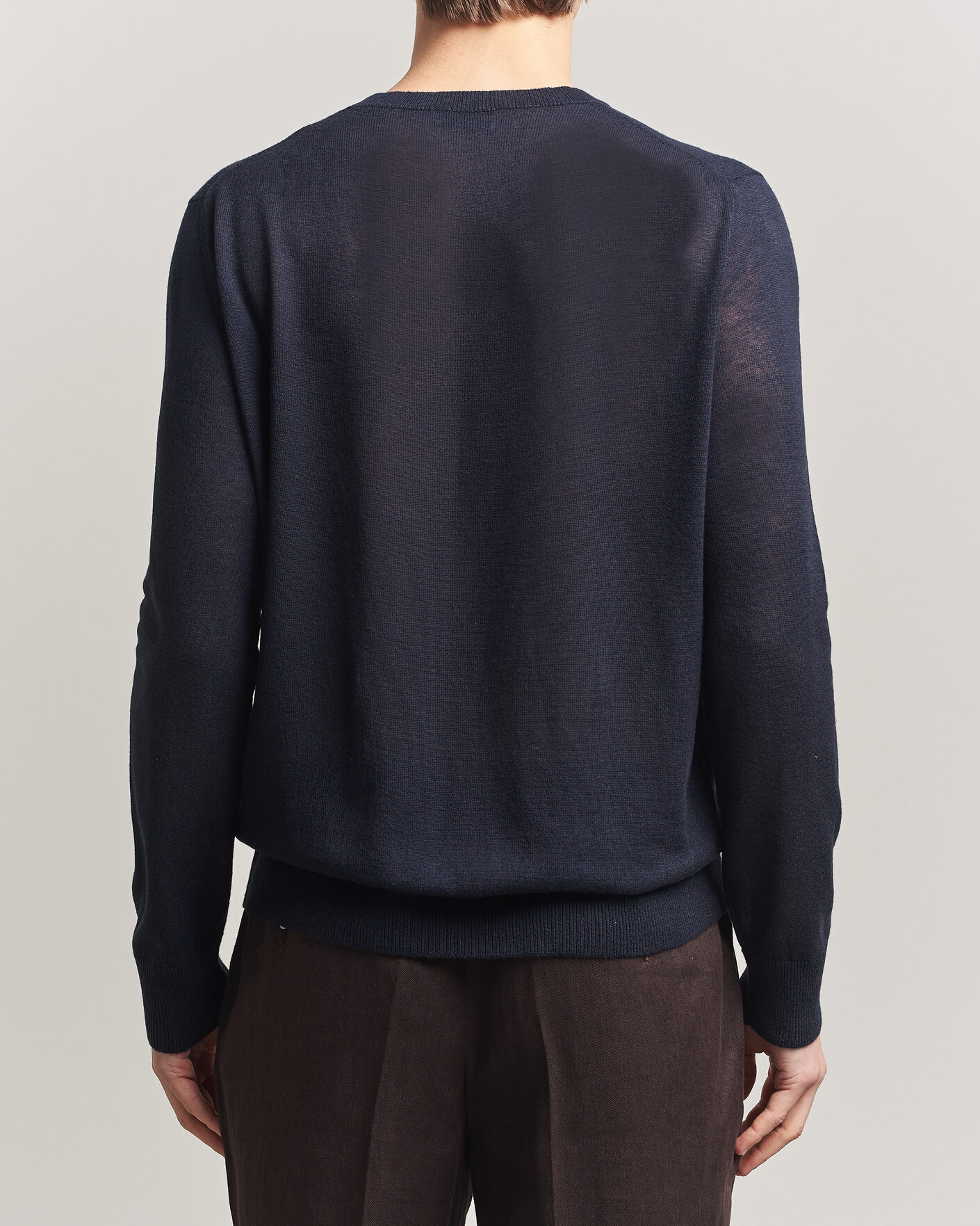 Men | Sweaters & Knitwear | Piacenza Cashmere | Soft Silk/Cashmere Crew Neck  Navy