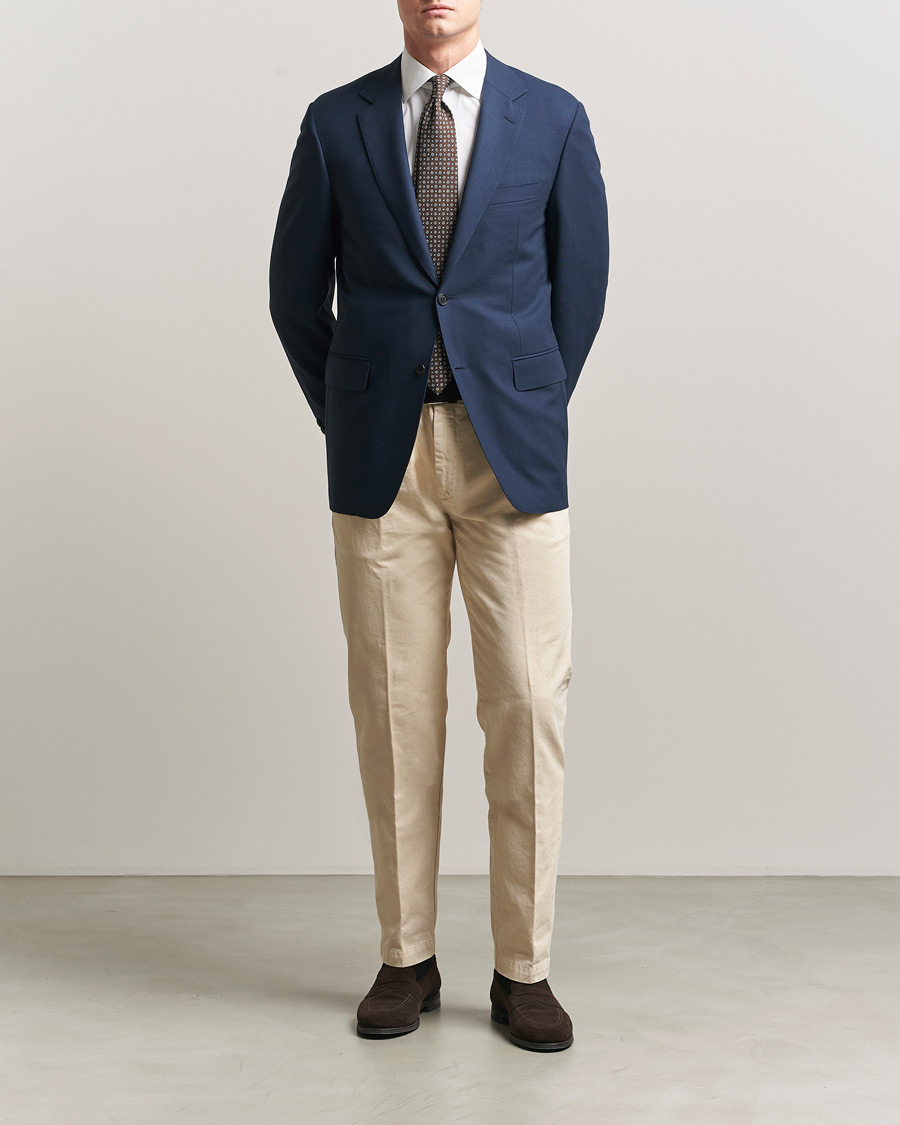 Men | Blazers | Canali | Travel Wool Blazer Dark Blue
