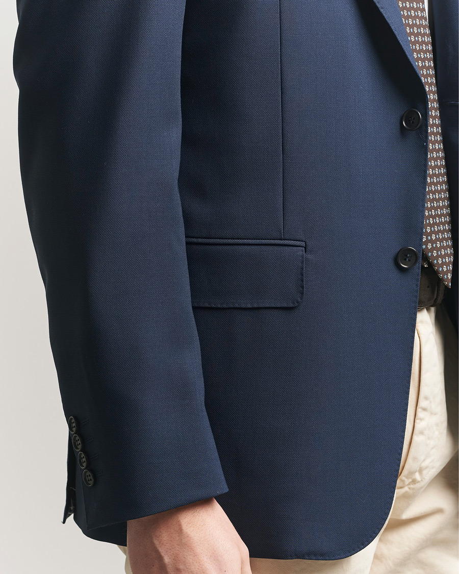 Men | Blazers | Canali | Travel Wool Blazer Dark Blue