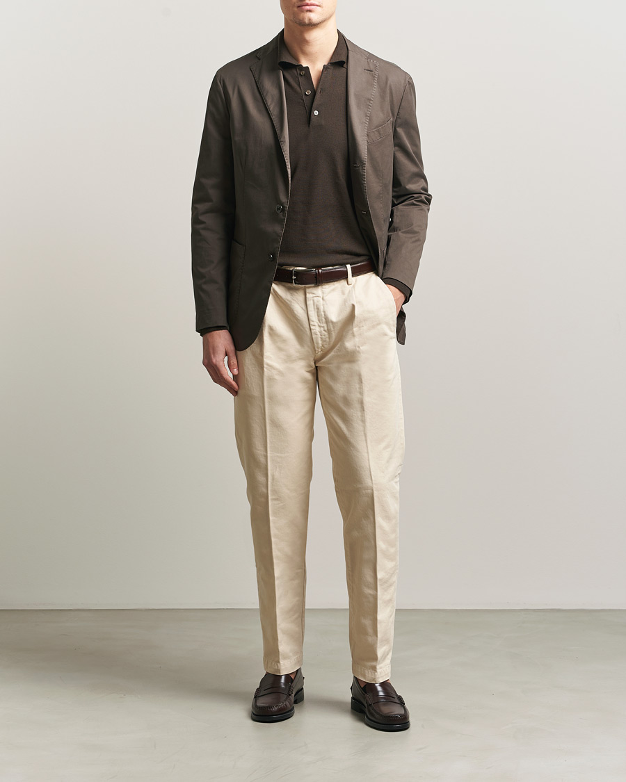 Men | Blazers | Boglioli | K Jacket Supima Cotton Blazer Dark Brown