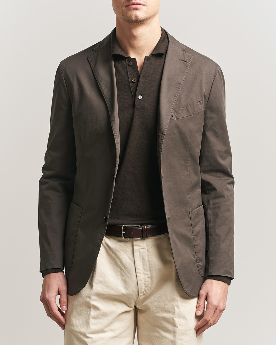 Boglioli K Jacket Supima Cotton Blazer Dark Brown at CareOfCarl.com