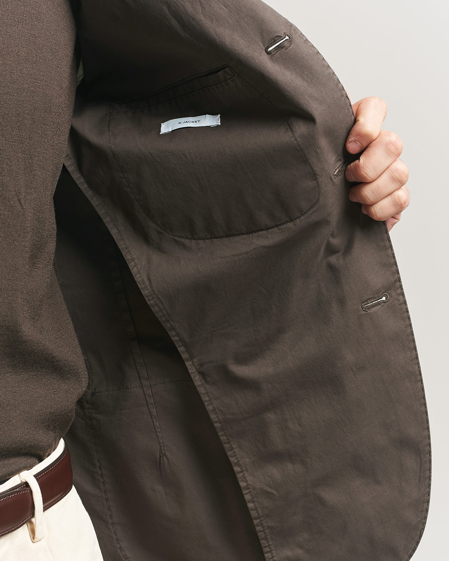 Men | Blazers | Boglioli | K Jacket Supima Cotton Blazer Dark Brown