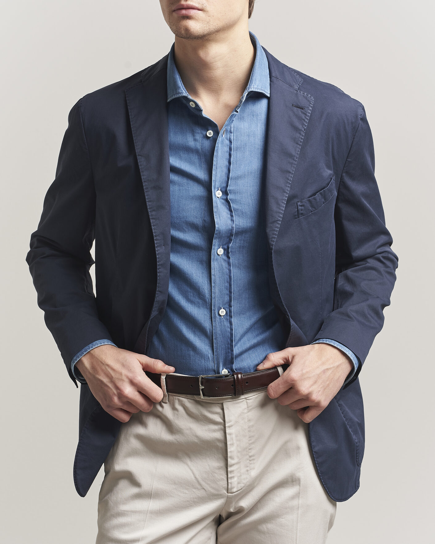 Men | Blazers | Boglioli | K Jacket Supima Cotton Blazer Navy