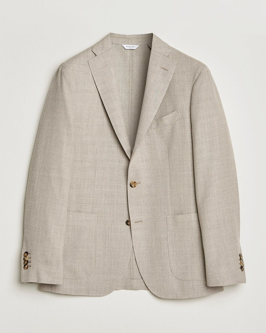 Men | Blazers | Boglioli | K Jacket Wool Hopsack Blazer Light Beige