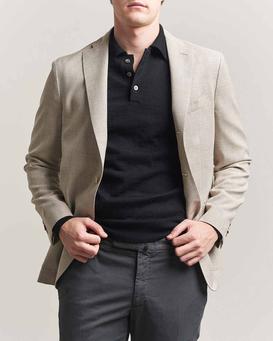 Boglioli K Jacket Wool Hopsack Blazer Light Beige at CareOfCarl.com