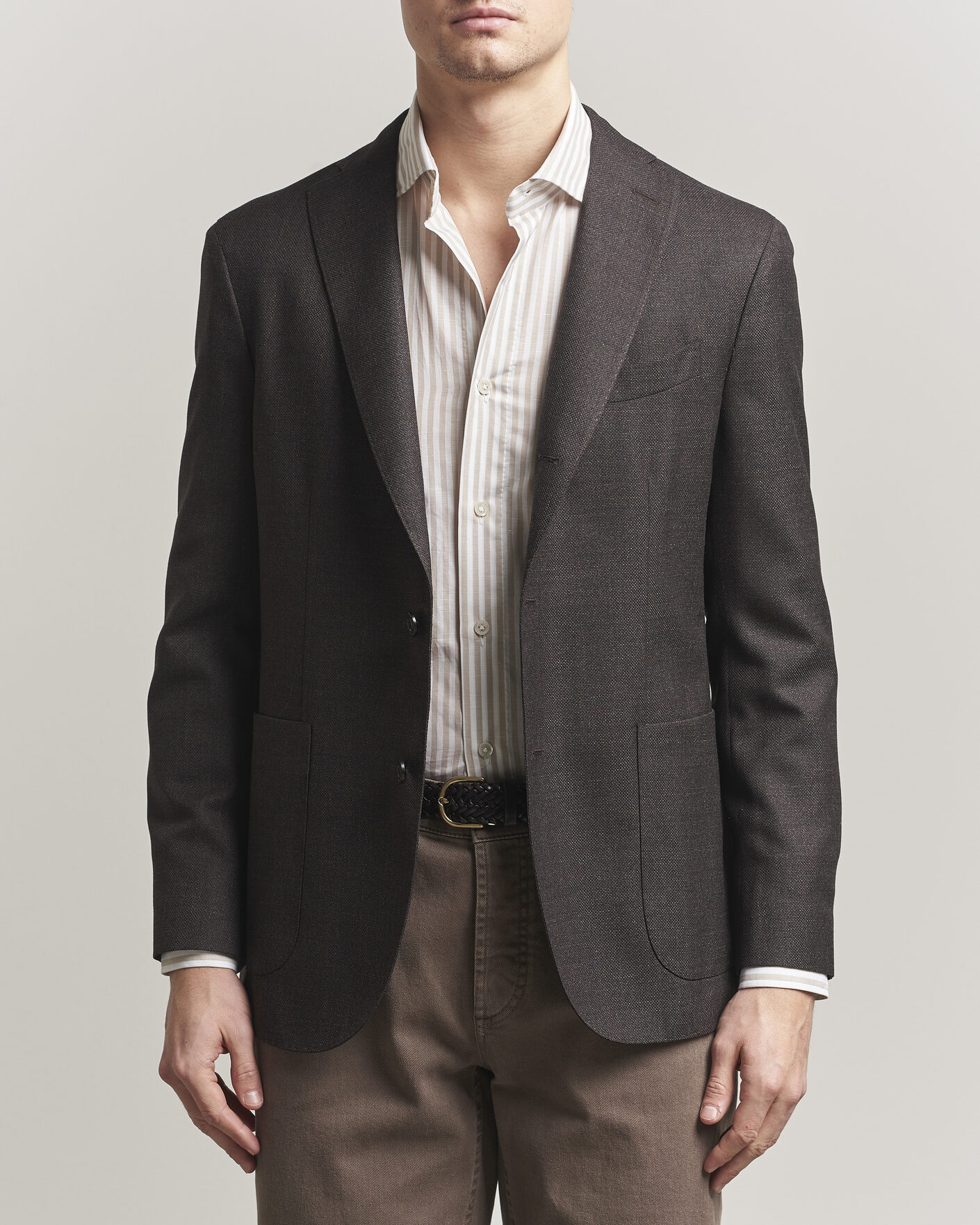 Men | Blazers | Boglioli | K Jacket Wool Hopsack Blazer Dark Brown