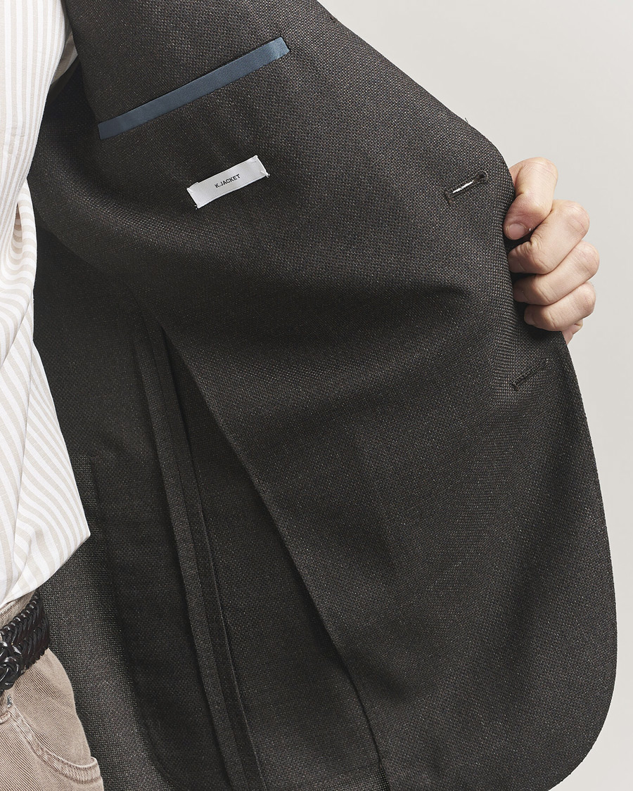 Men | Blazers | Boglioli | K Jacket Wool Hopsack Blazer Dark Brown