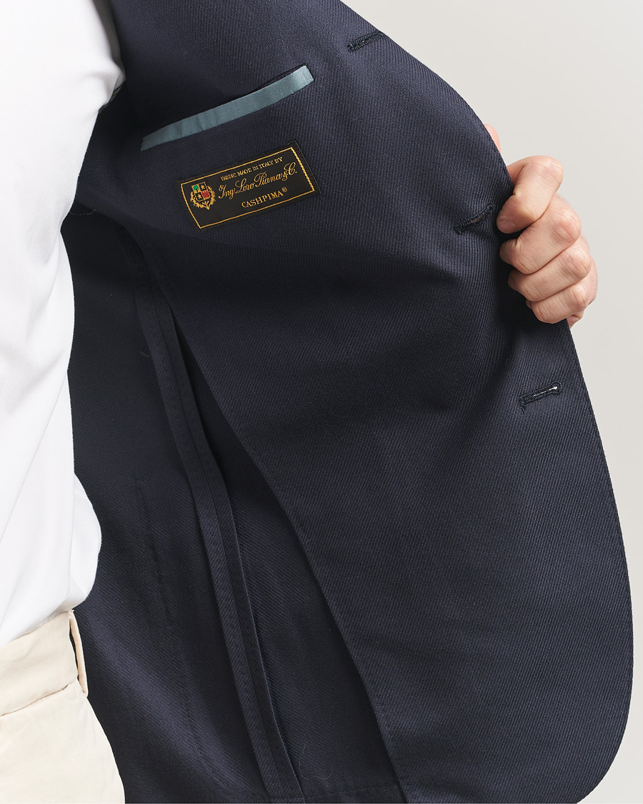 Men | Blazers | Boglioli | K Jacket Loro Piana Cotton/Cashmere Blazer Navy