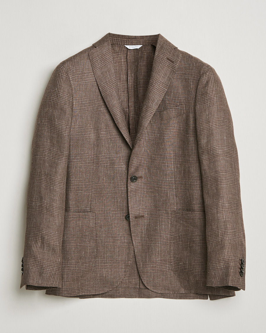 Boglioli K Jacket Prince Of Wales Blazer Dark Brown at CareOfCarl.com