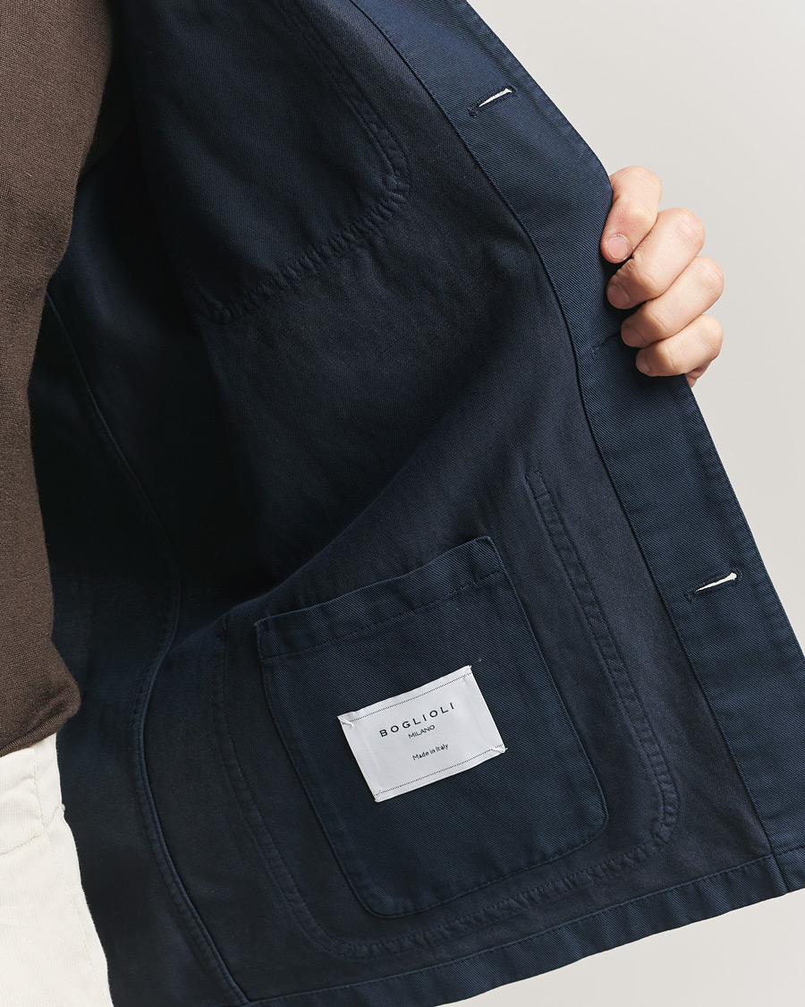 Boglioli Cotton Gabardine Work Jacket Navy at CareOfCarl.com