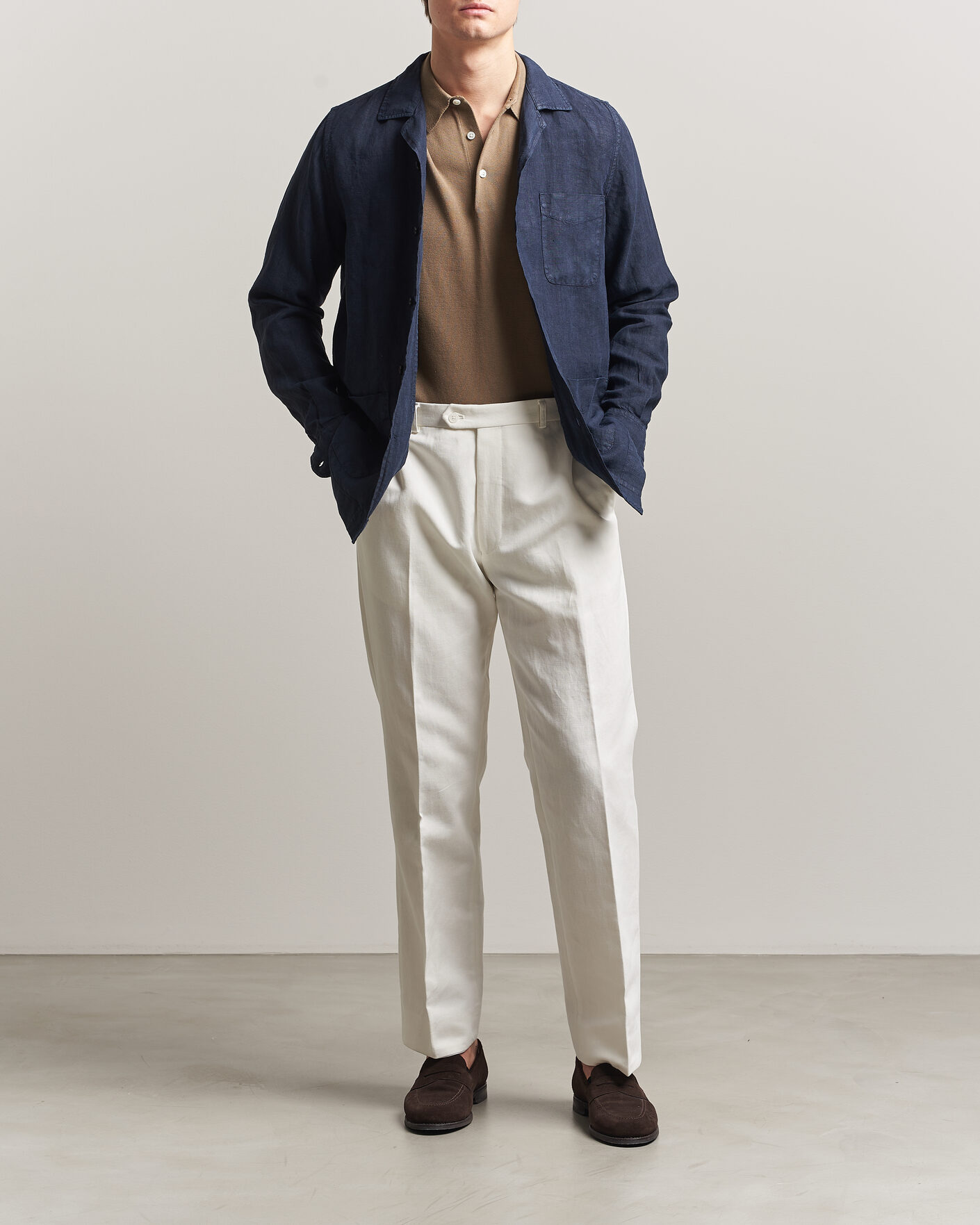 Boglioli Linen Painter Jacket Navy at CareOfCarl.com