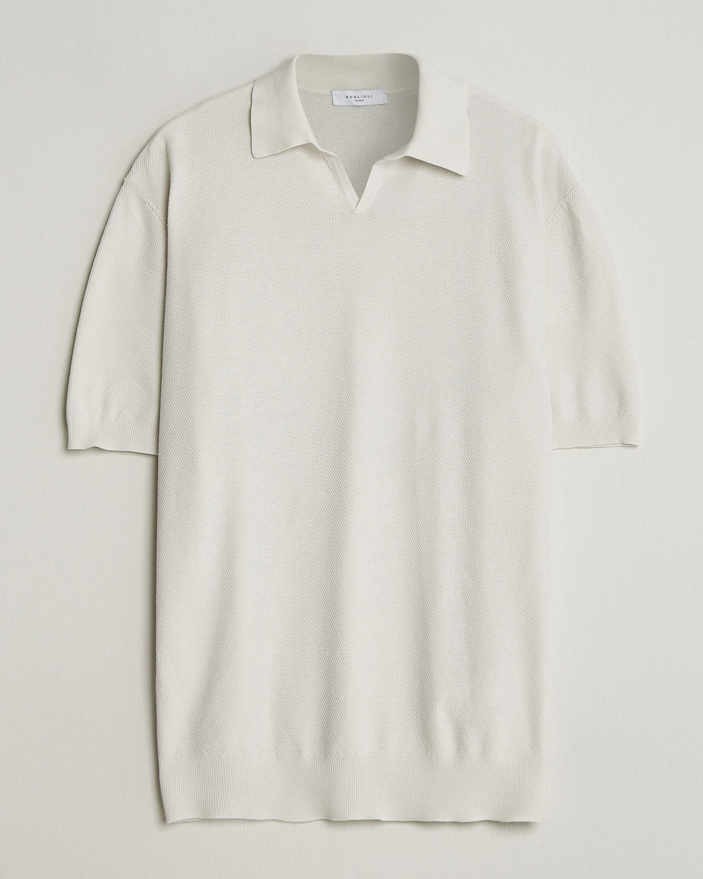 Men | Polo Shirts | Boglioli | Short Sleeve Polo Piquet Off White