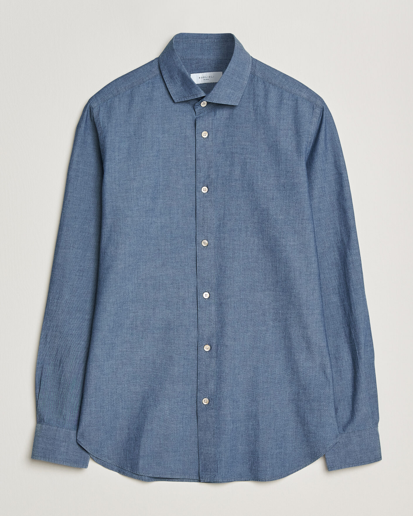 Men | Shirts | Boglioli | Chambray Shirt Medium Blue