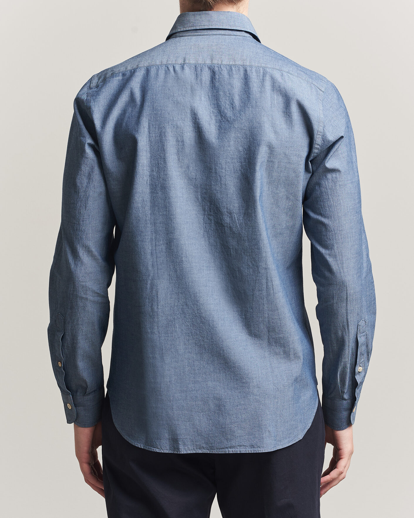 Men | Shirts | Boglioli | Chambray Shirt Medium Blue