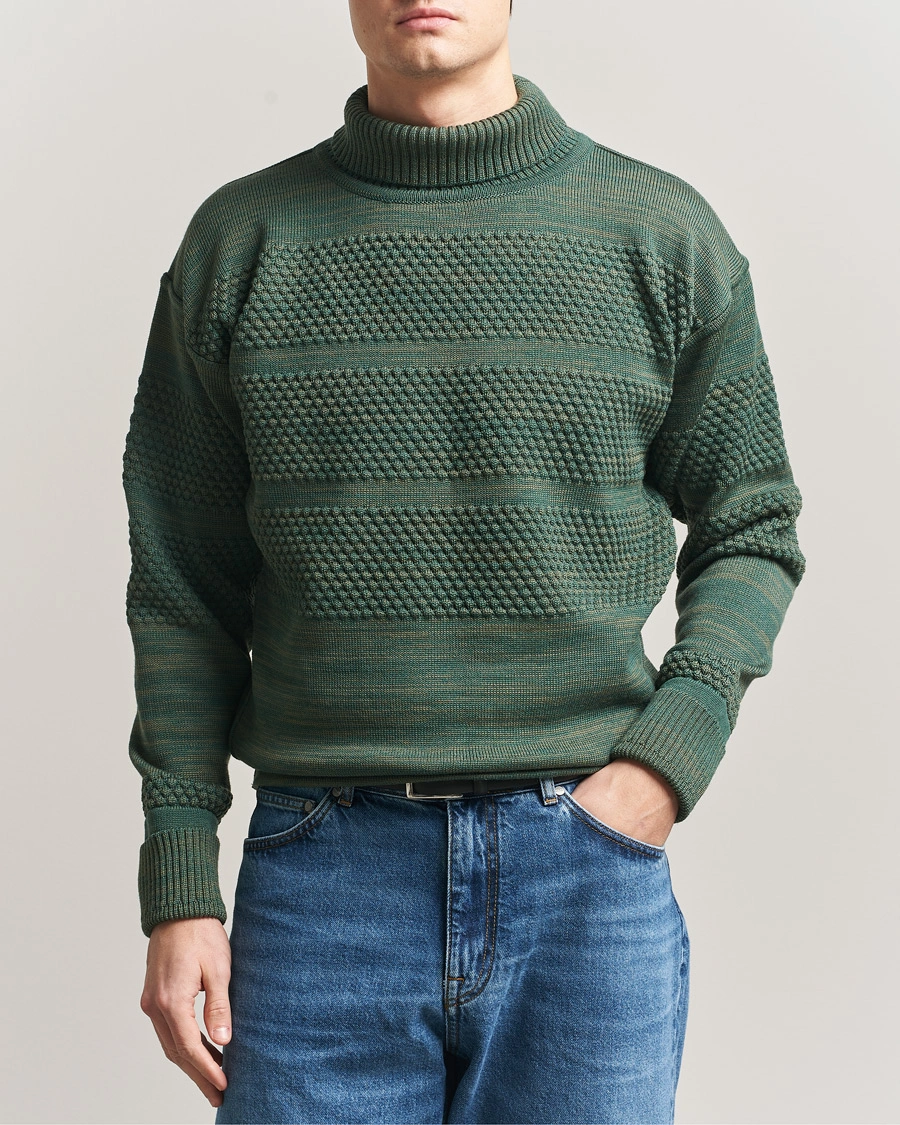 Men | Sweaters & Knitwear | S.N.S. Herning | Fisherman Sweater Natural Machine Green