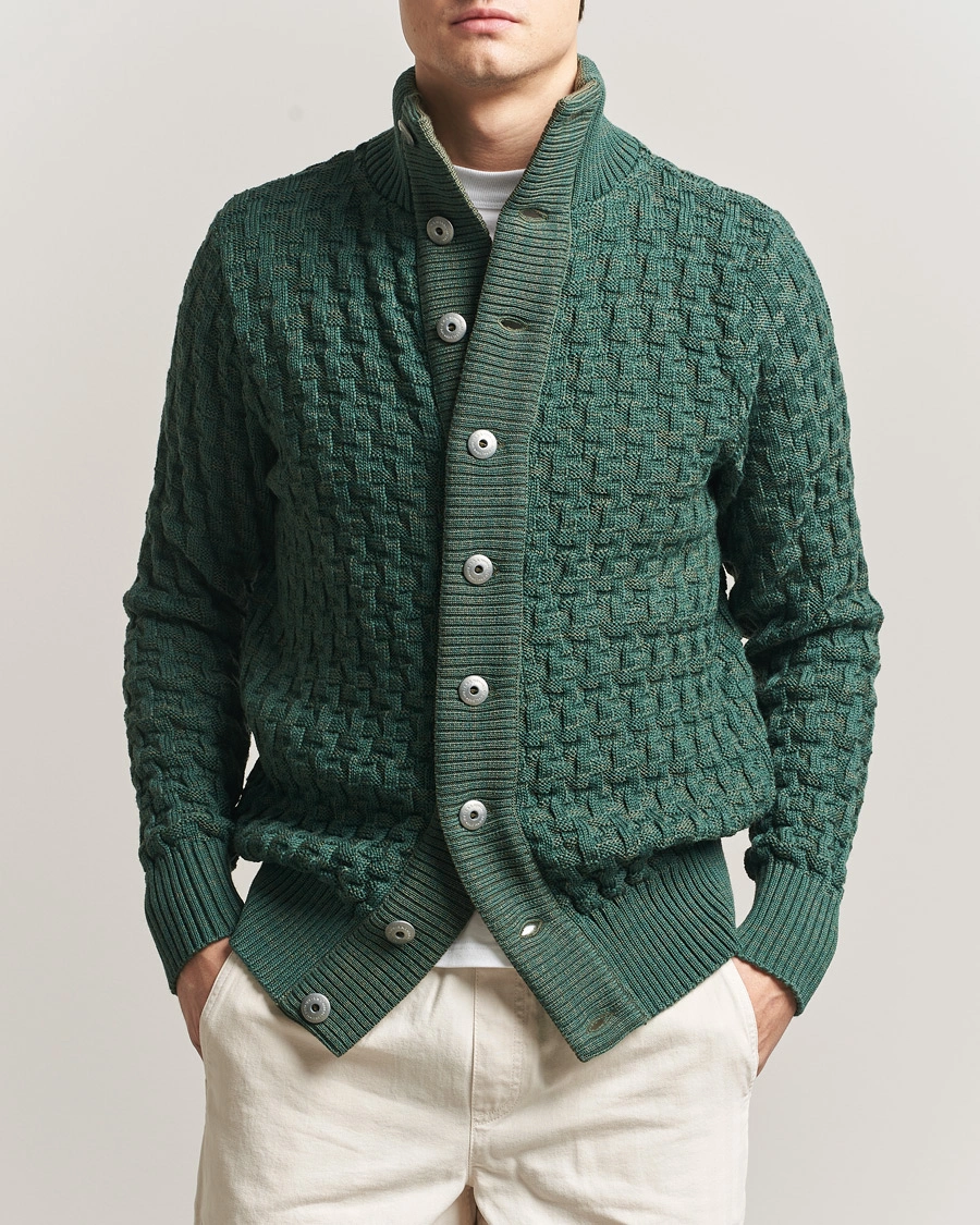 Men | Sweaters & Knitwear | S.N.S. Herning | Stark Cardigan Machine Green