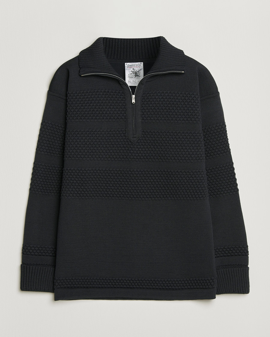 Men | Sweaters & Knitwear | S.N.S. Herning | Fisherman Short Zip Molten Grey