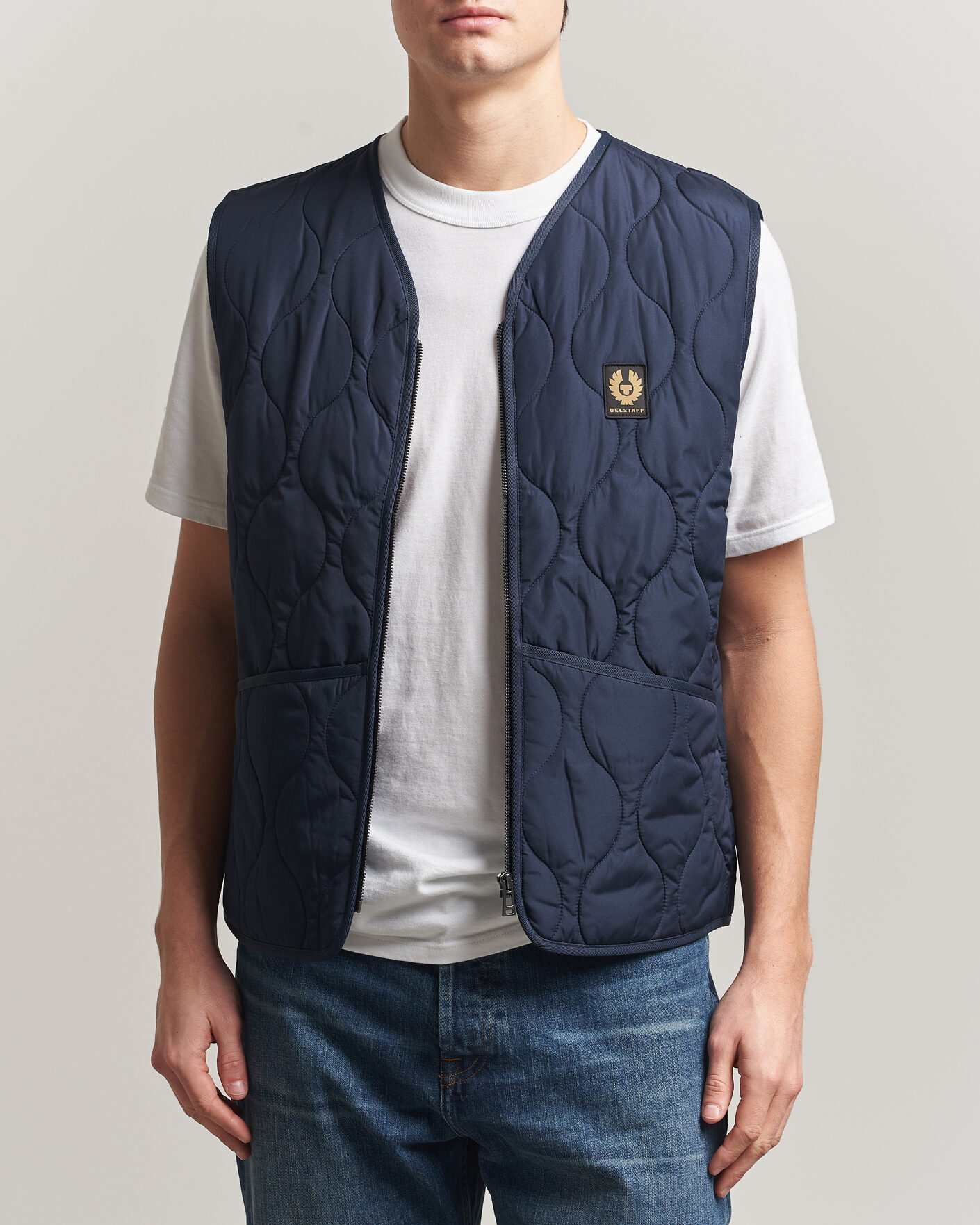 Men | Gilets | Belstaff | Base Gilet Dark Ink