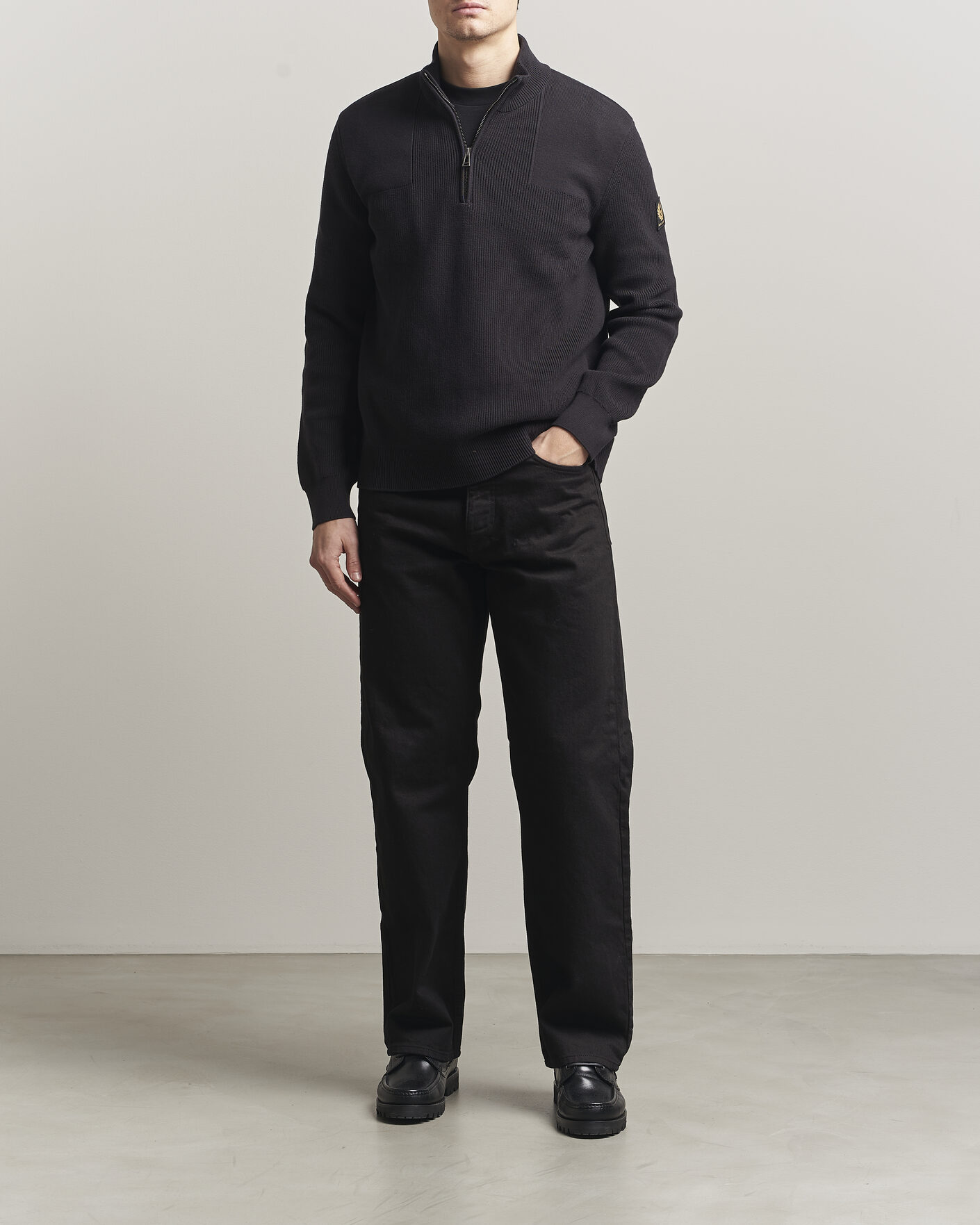 Men | Sweaters & Knitwear | Belstaff | Commander Half Zip Black