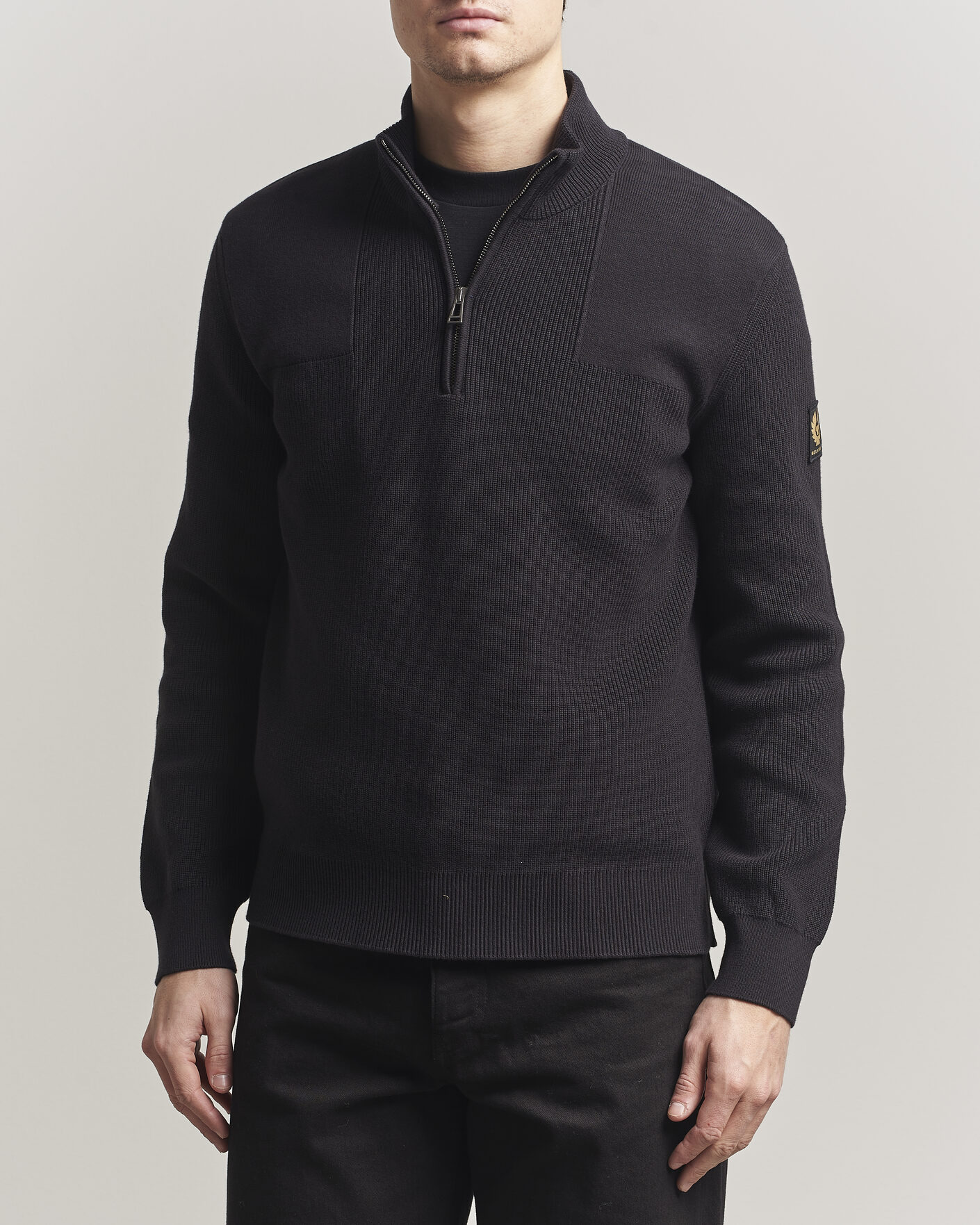 Men | Sweaters & Knitwear | Belstaff | Commander Half Zip Black