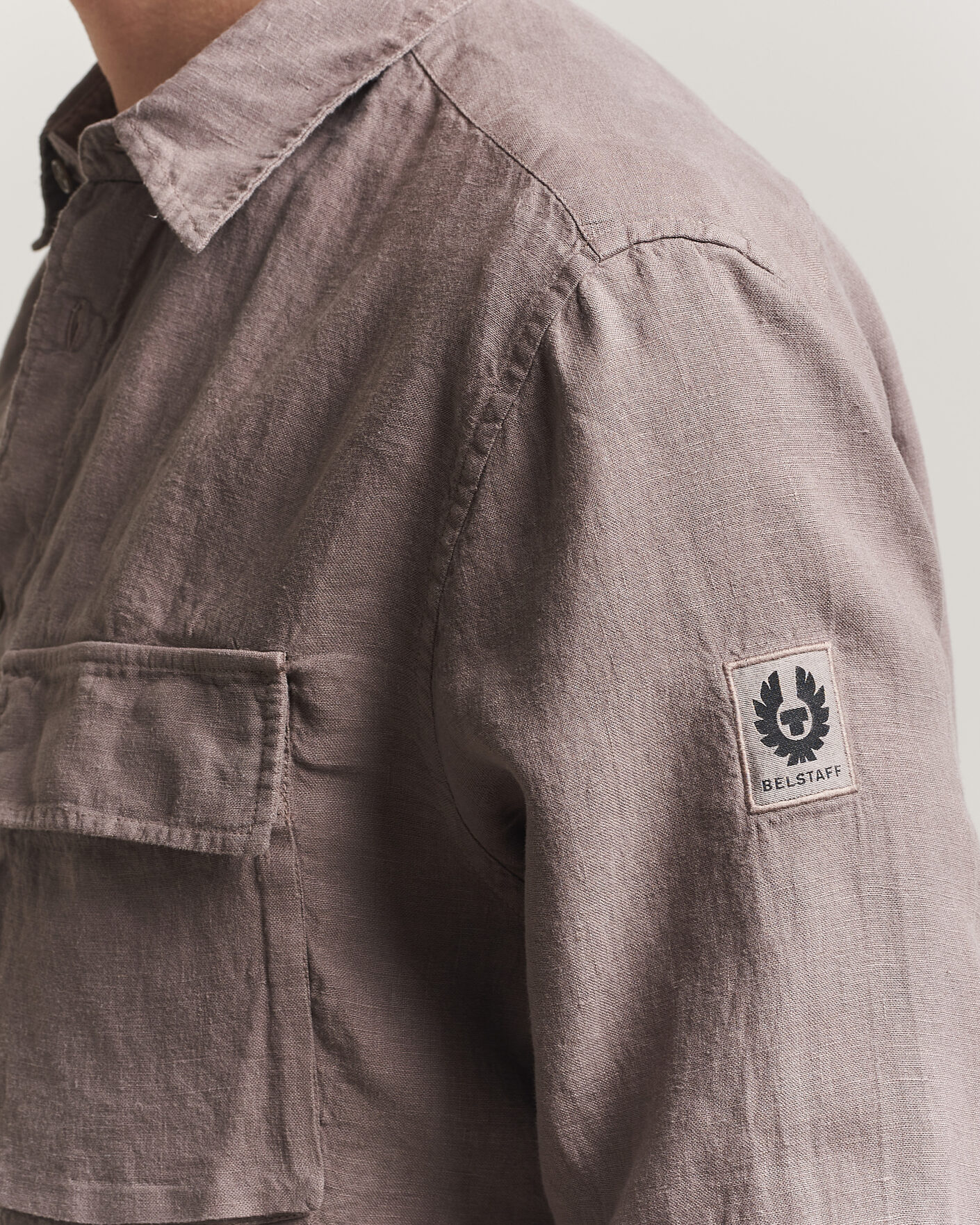 Men | Shirts | Belstaff | Scale Linen Shirt Asphalt 