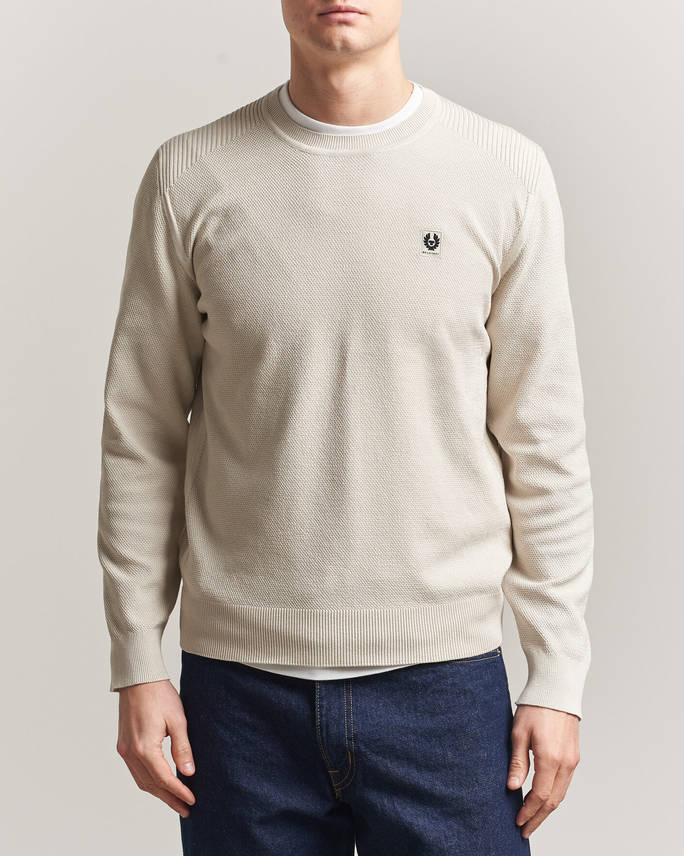 Inis Meáin Fishnet Linen Sweater Mist at CareOfCarl.com