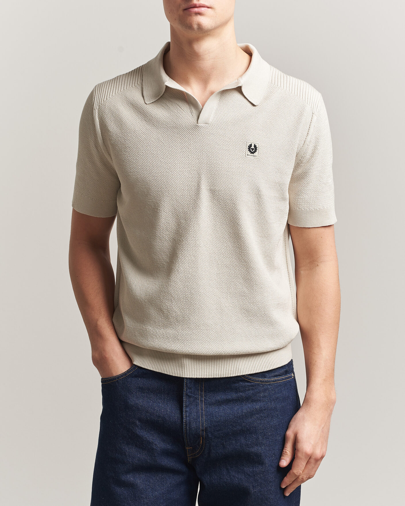 Men | Polo Shirts | Belstaff | Coast Knitted Polo Silver Birch
