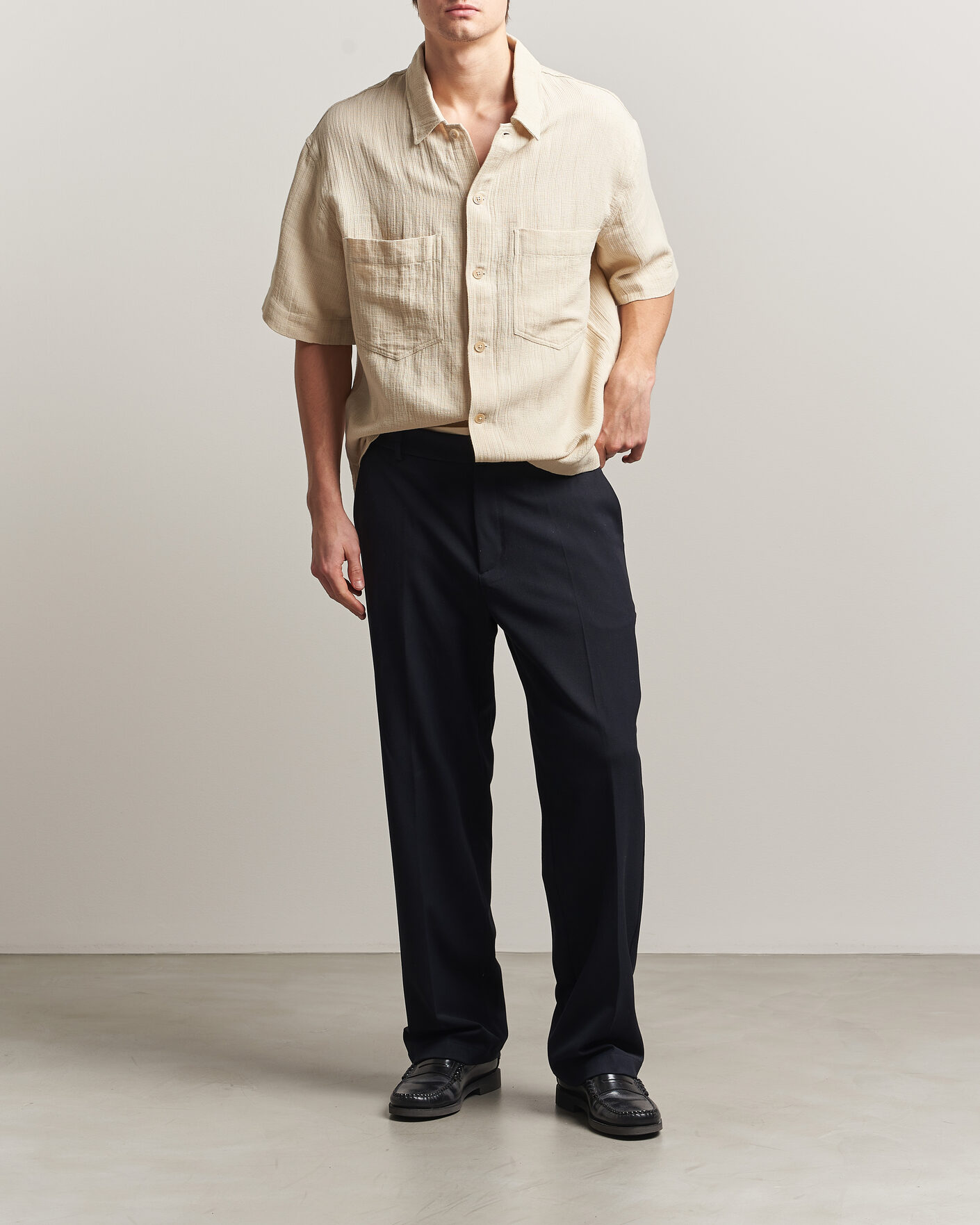 Men | Shirts | Sunflower | Adam Short Sleeve Shirt Off White
