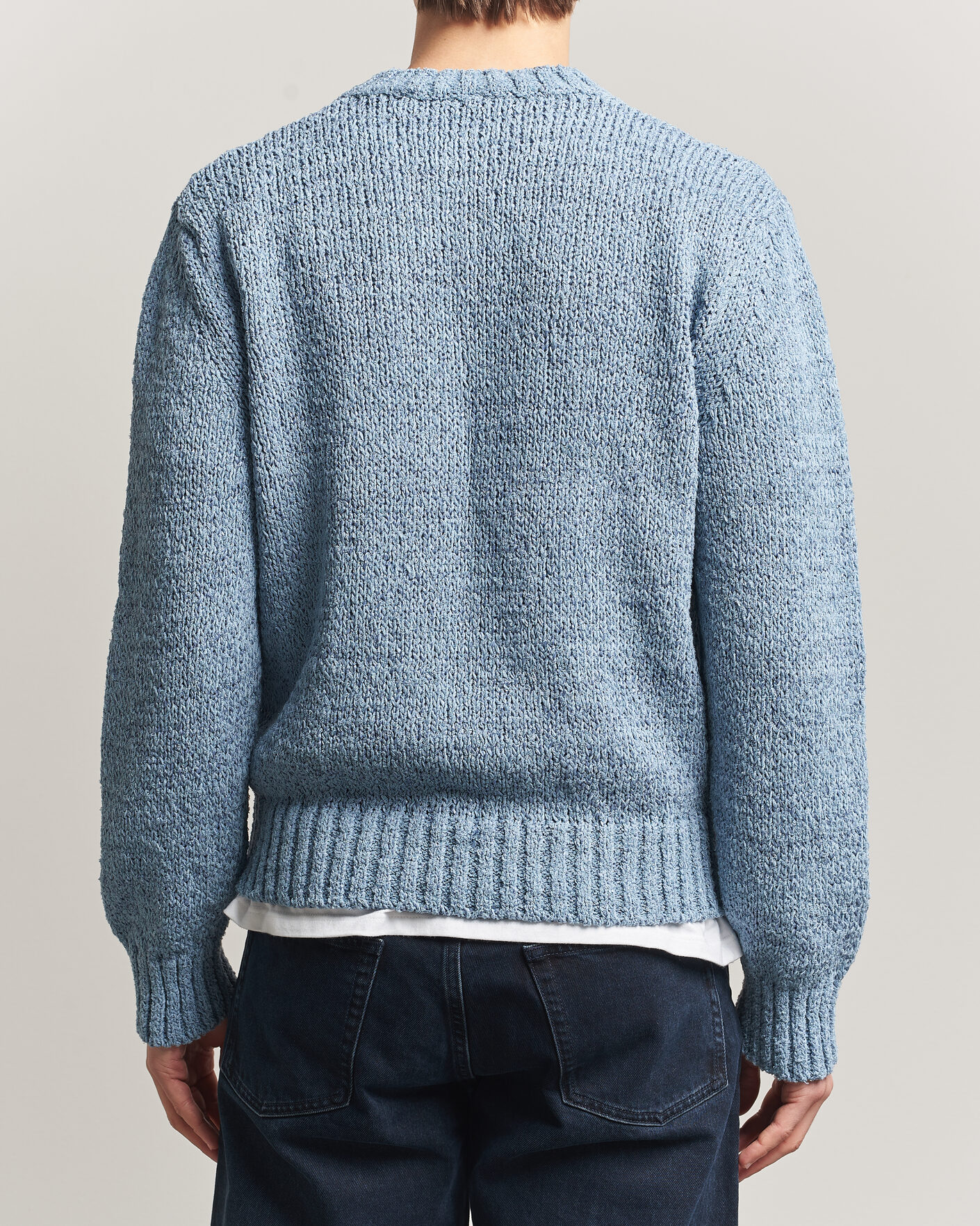 Men | Sweaters & Knitwear | Sunflower | Frederik Cotton Blend Sweater Light Blue