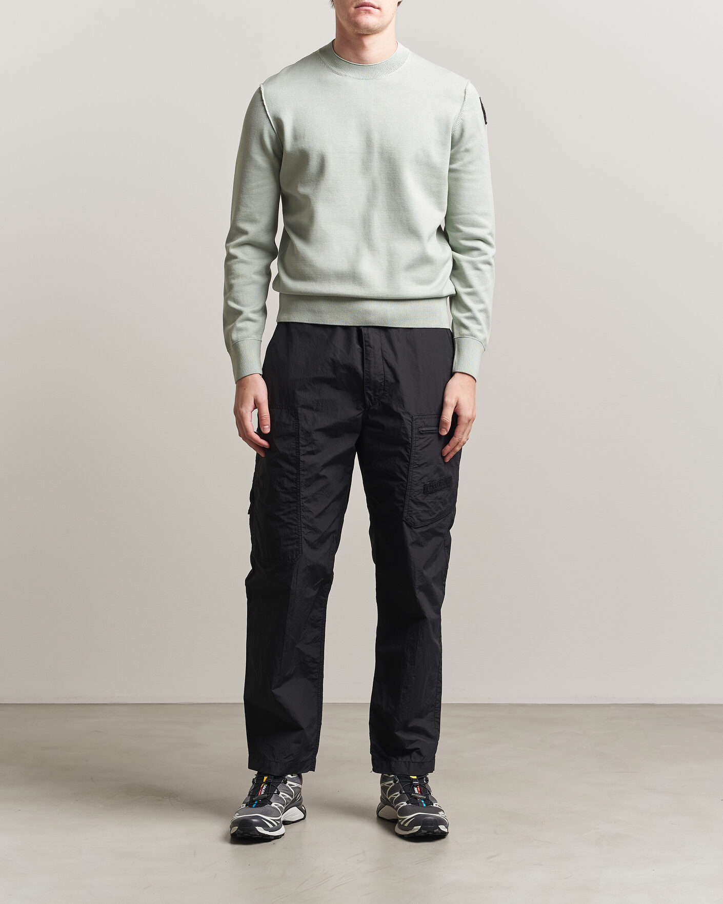 Men | Sweaters & Knitwear | Parajumpers | Basic Braw Knitted Sweater Fresh Grey