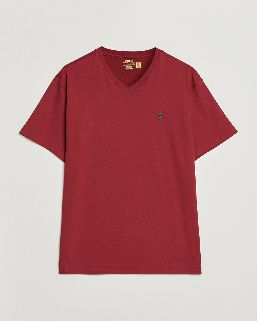 Polo Ralph Lauren V-Neck T-Shirt Heritage Red at CareOfCarl.com
