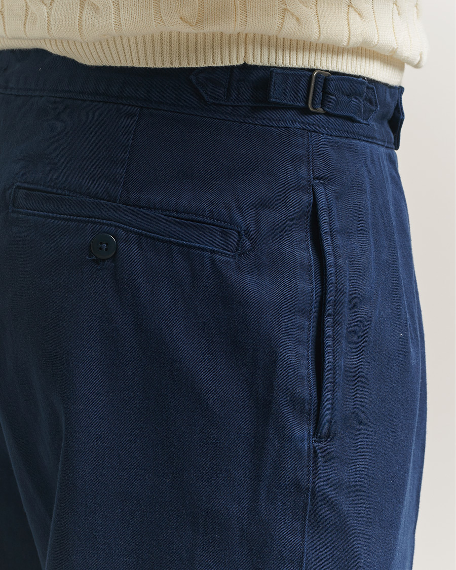Men | Trousers | Polo Ralph Lauren | Pleated Cotton Twill Chinos Dark Cobalt