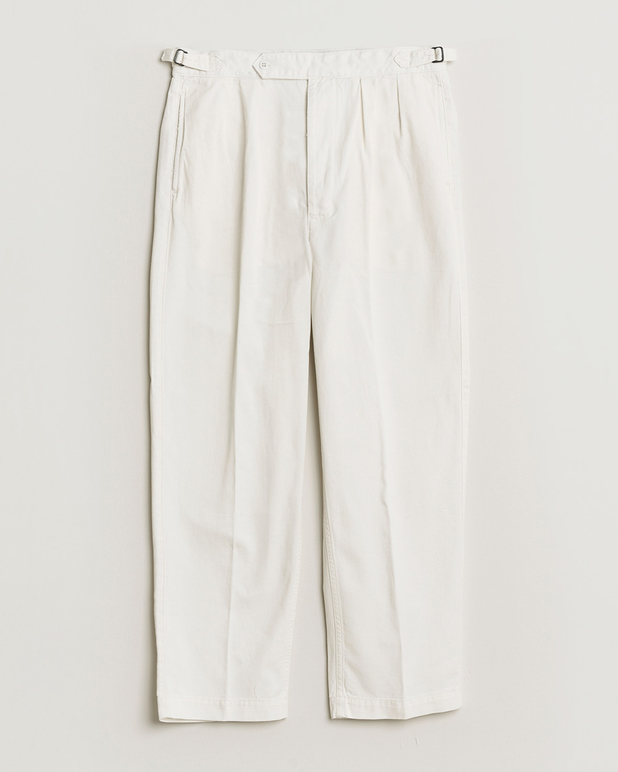 Polo Ralph Lauren Pleated Cotton Twill Chinos Deckwash White at