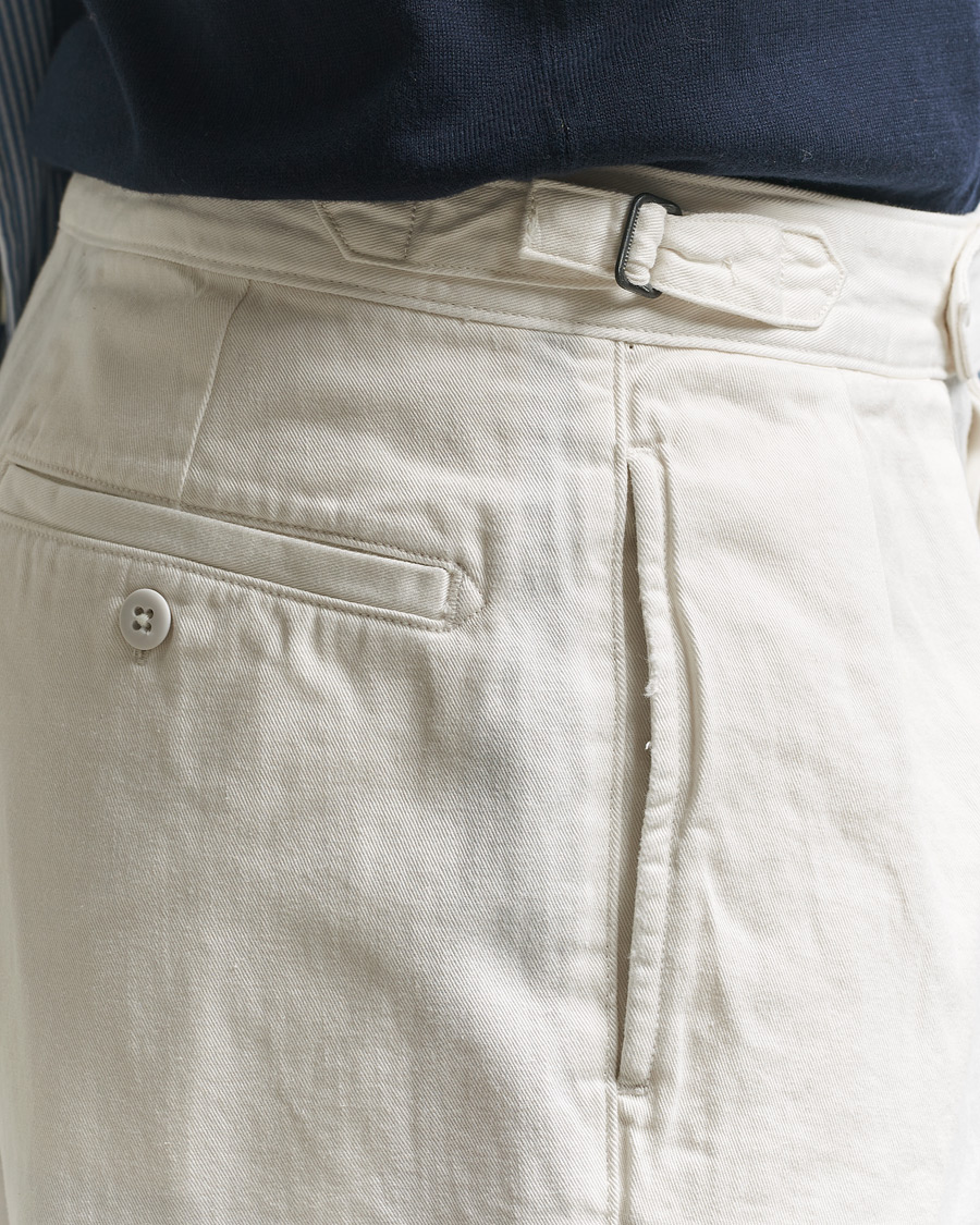 Polo Ralph Lauren Pleated Cotton Twill Chinos Deckwash White at